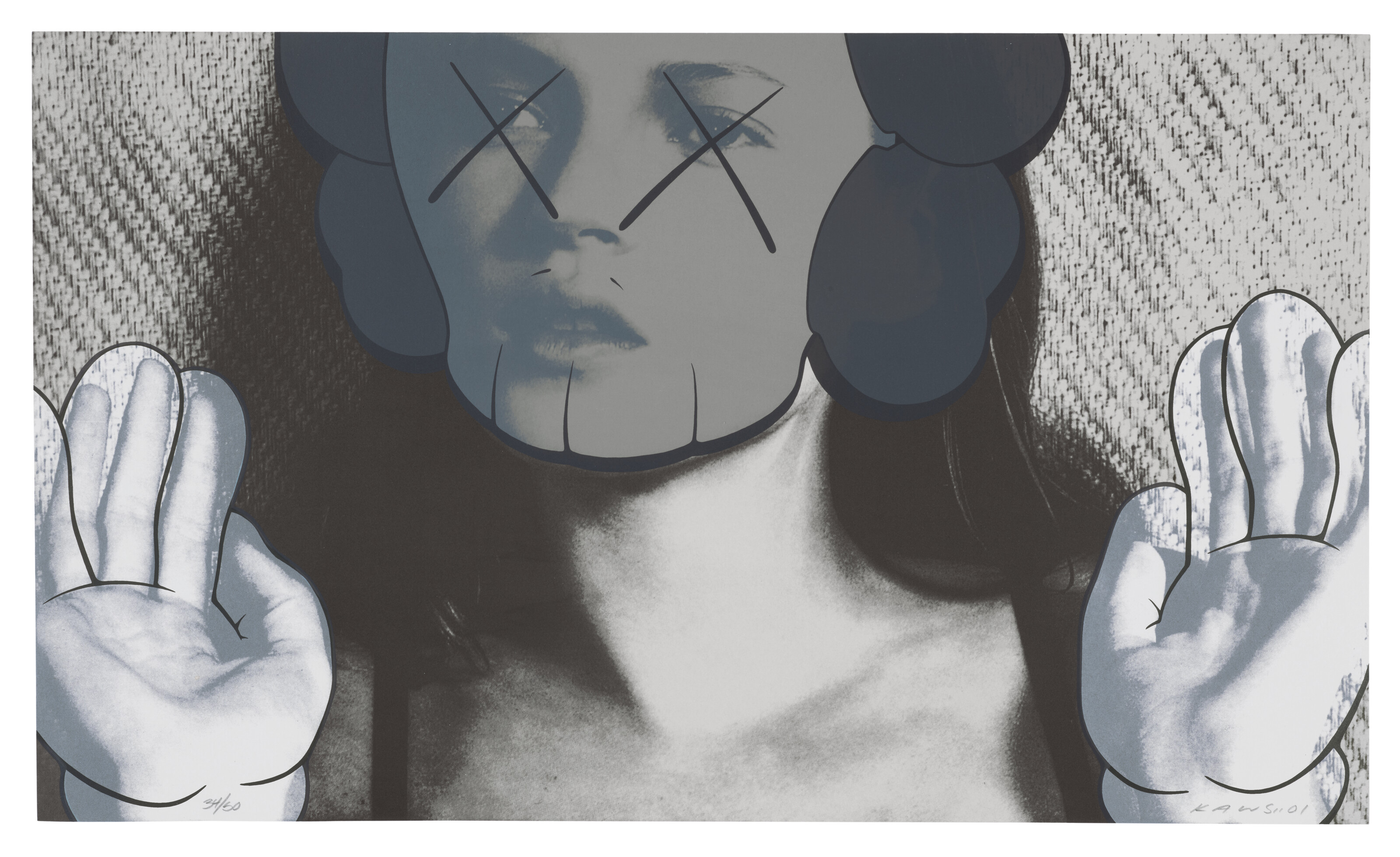 KAWS — Кейт Мосс в белых перчатках