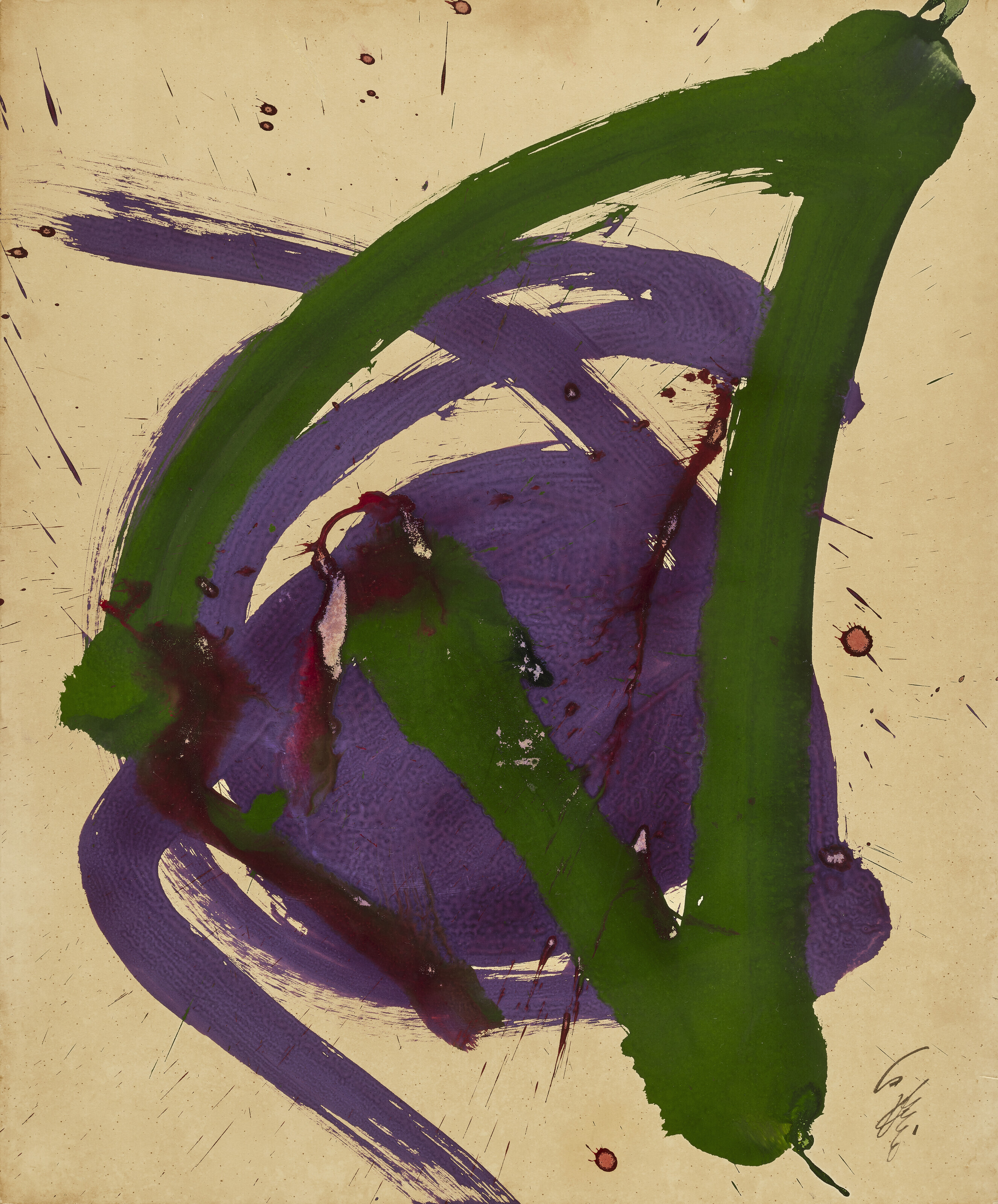 Kazuo Shiraga — Зеленый и фиолетовый