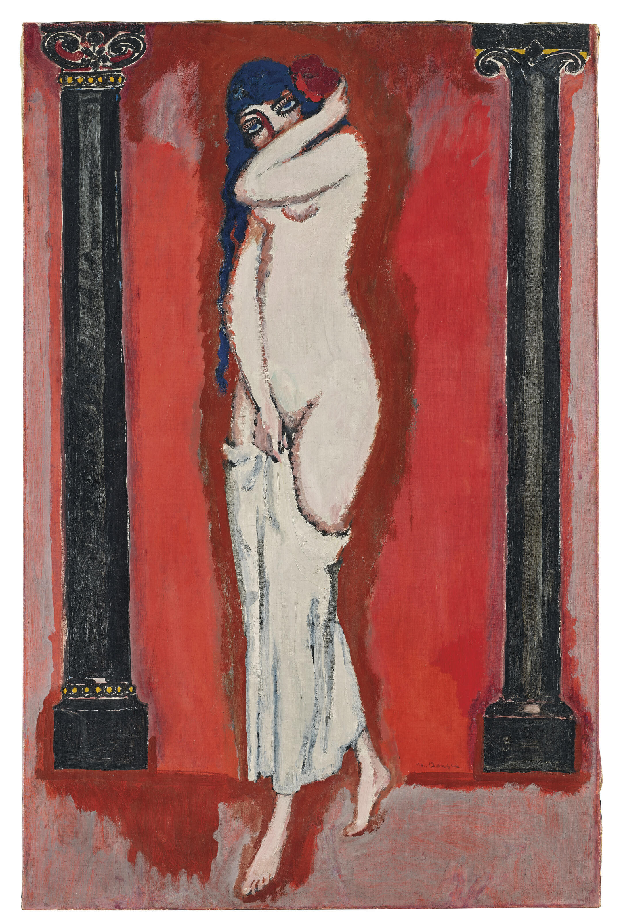 Kees van Dongen — Женщина с колоннами или ну, с колоннами или ну, с розами, изображение 2