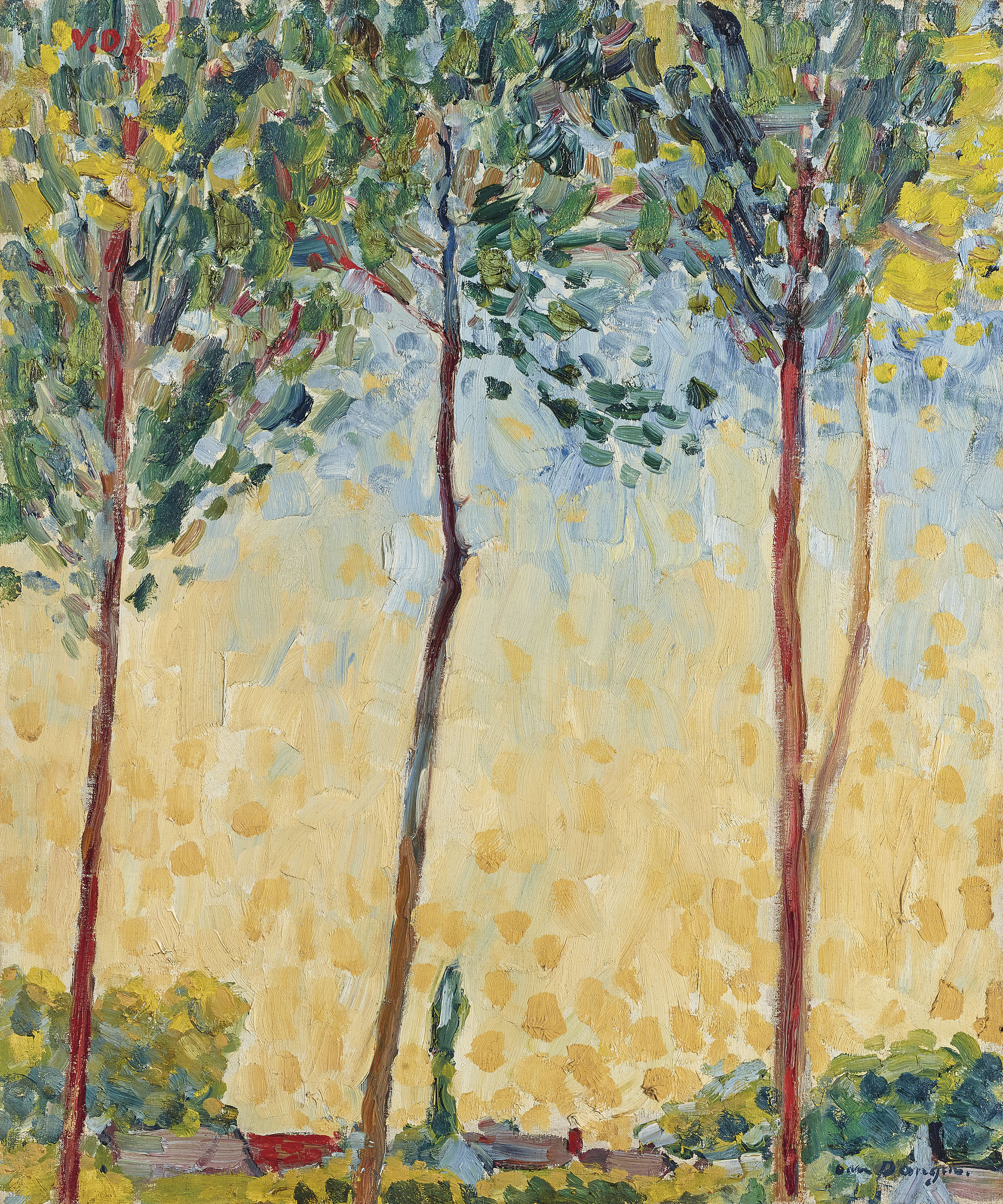 Kees van Dongen — Пейзаж из Флери-ан-Бьер (справа); Этюд о человеке (сзади)