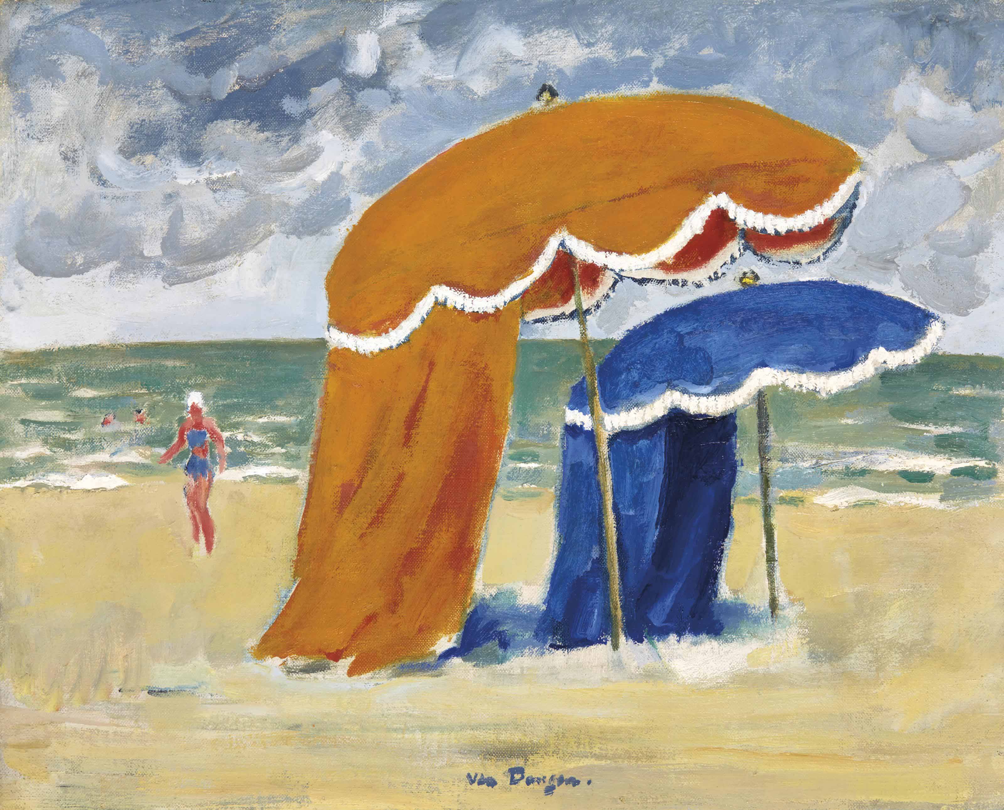 Kees van Dongen — Зонтики в Довиле