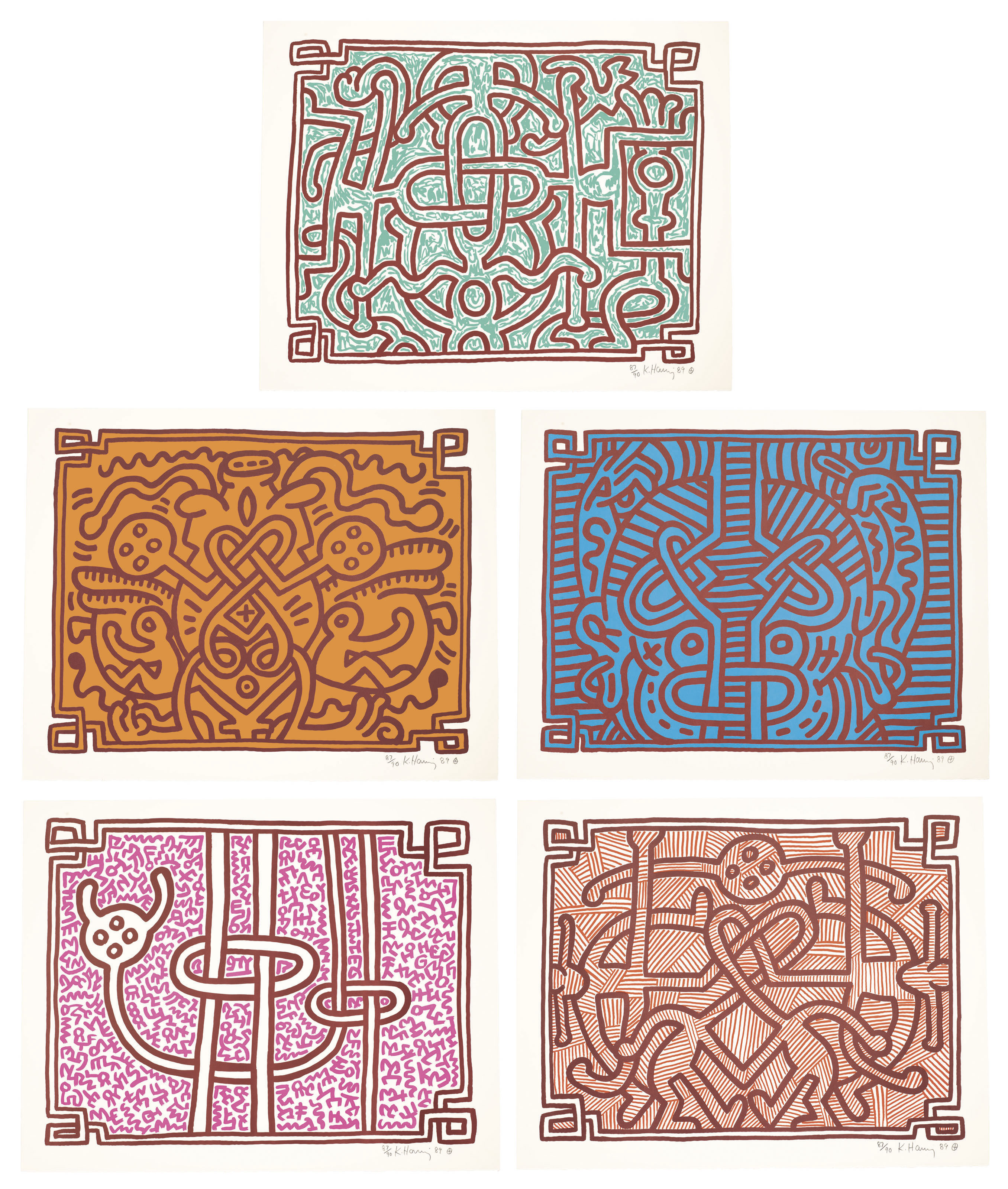 Keith Haring — Шоколадный Будда 1-5, изображение 1