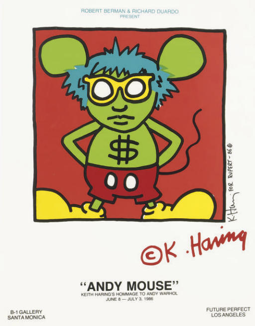 Keith Haring — Плакаты с изображением Энди Мауса и обнаженной натуры