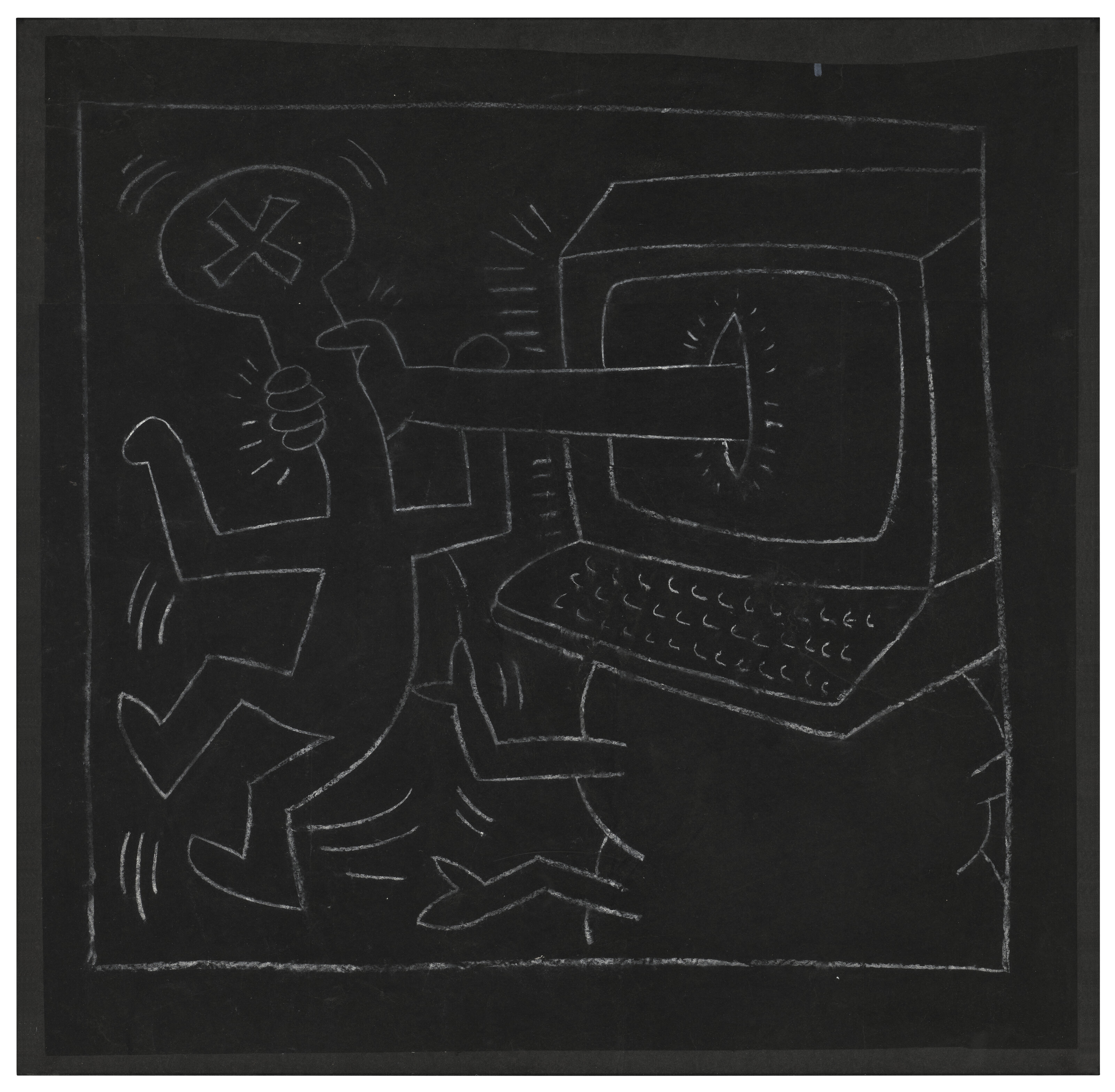 Keith Haring — Без названия (рисунок в метро)