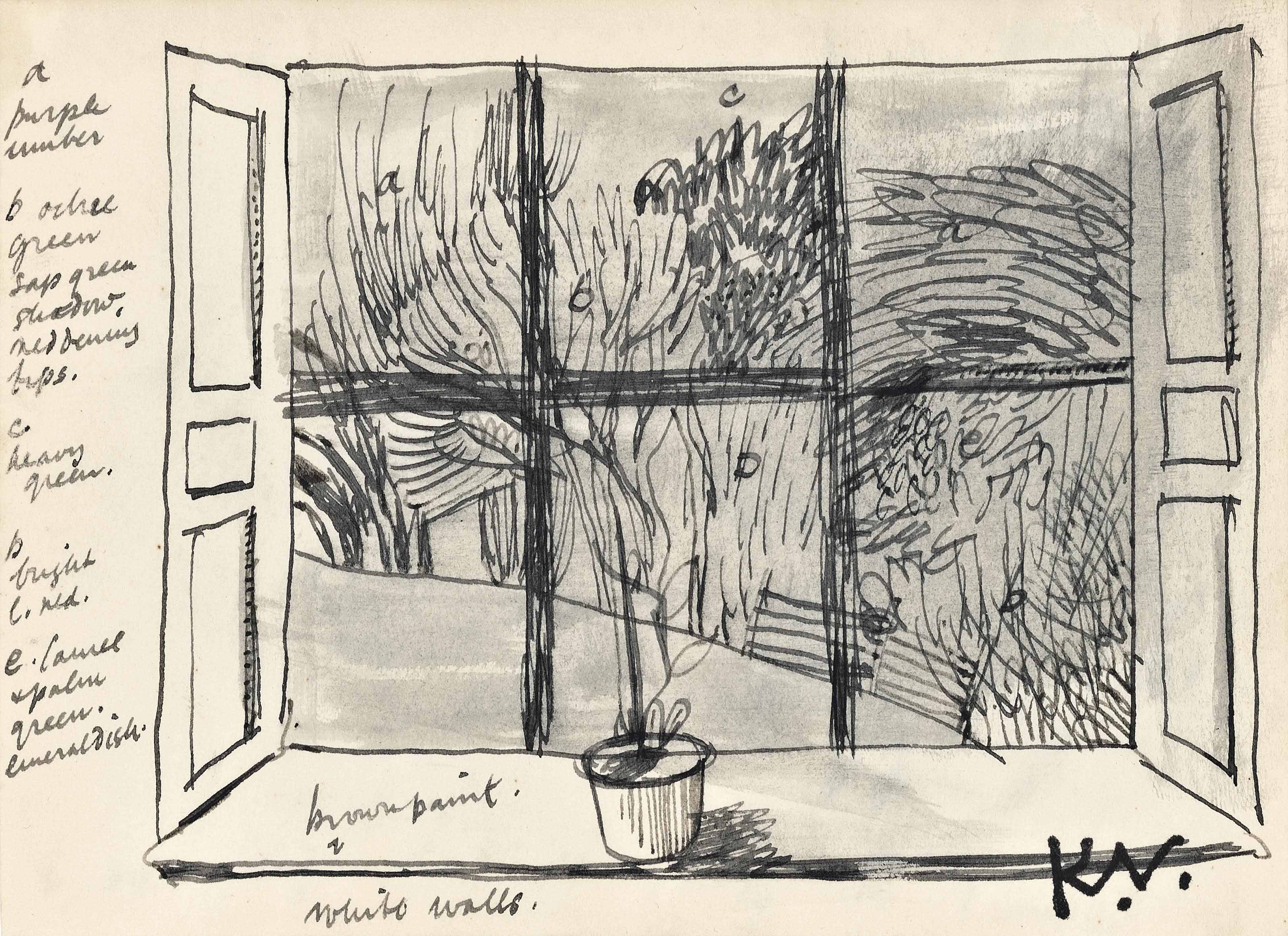 Keith Vaughan — Одуванчик в пейзаже, 1940; Вид из окна; Одуванчики, 1940