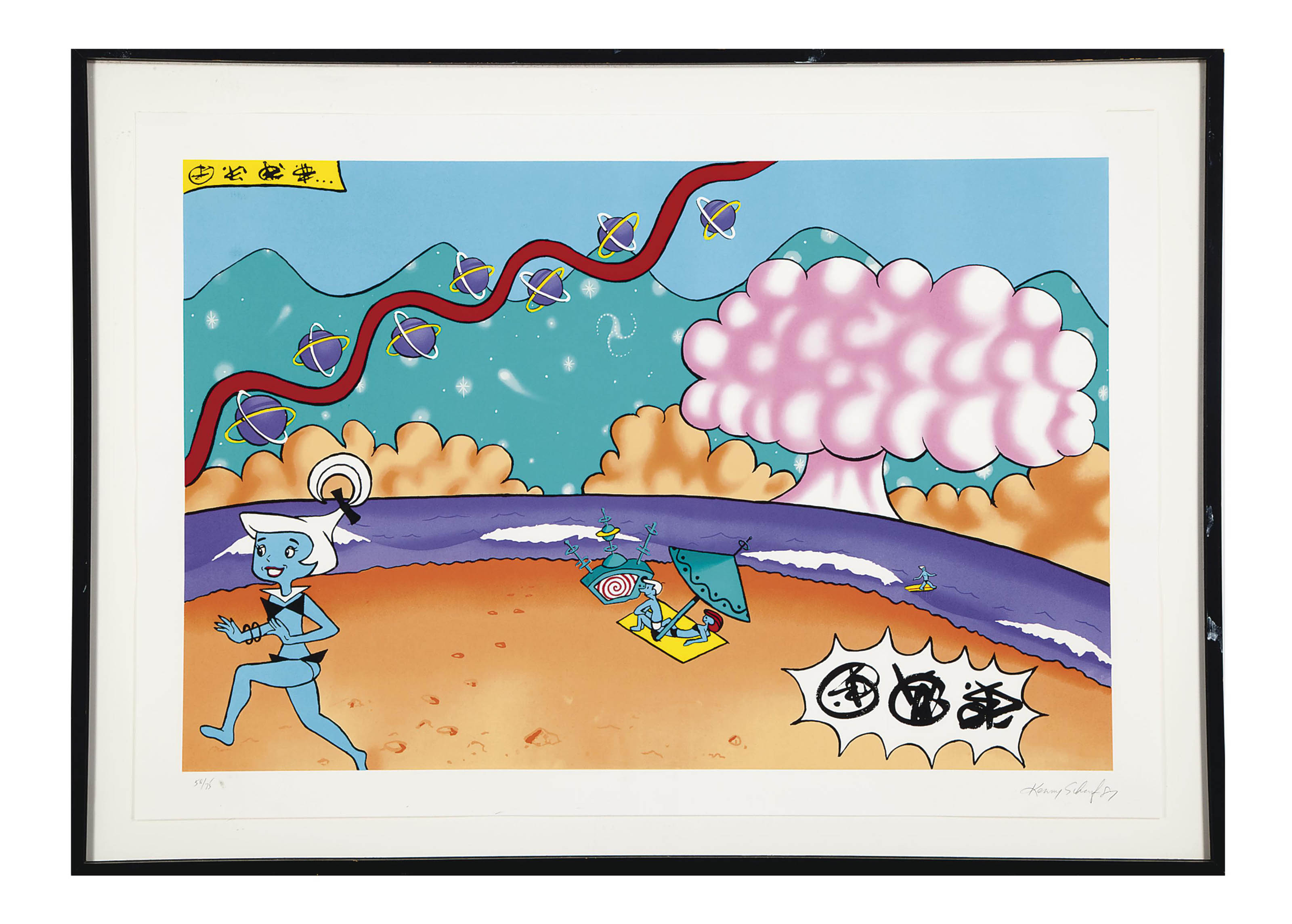 Kenny Scharf — Джуди Джетсон на пляже