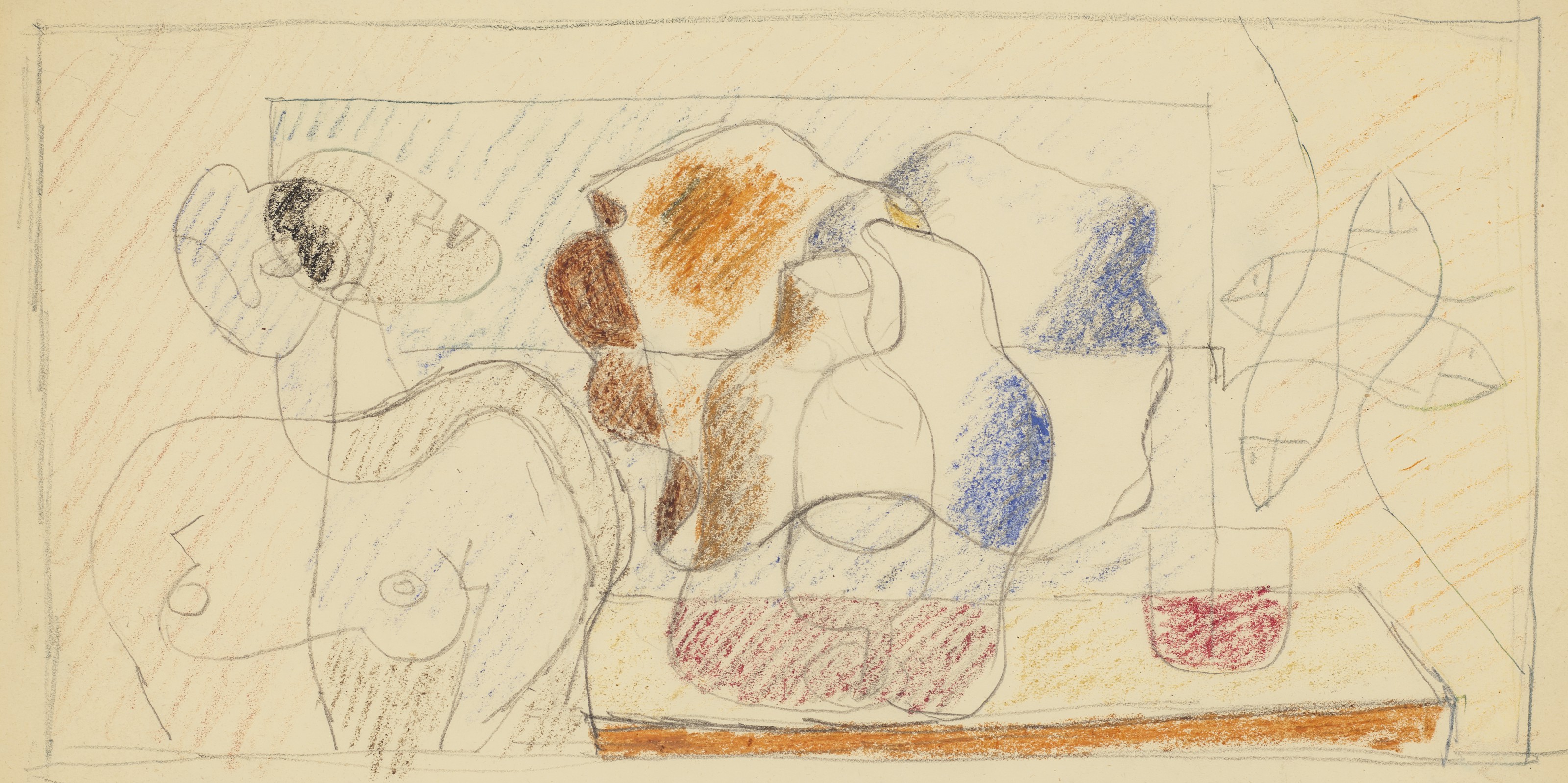 Le Corbusier — Женщина в обтяжку, бутыль и четыре пуассона