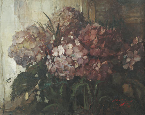 Lee Fong — Натюрморт с гортензиями