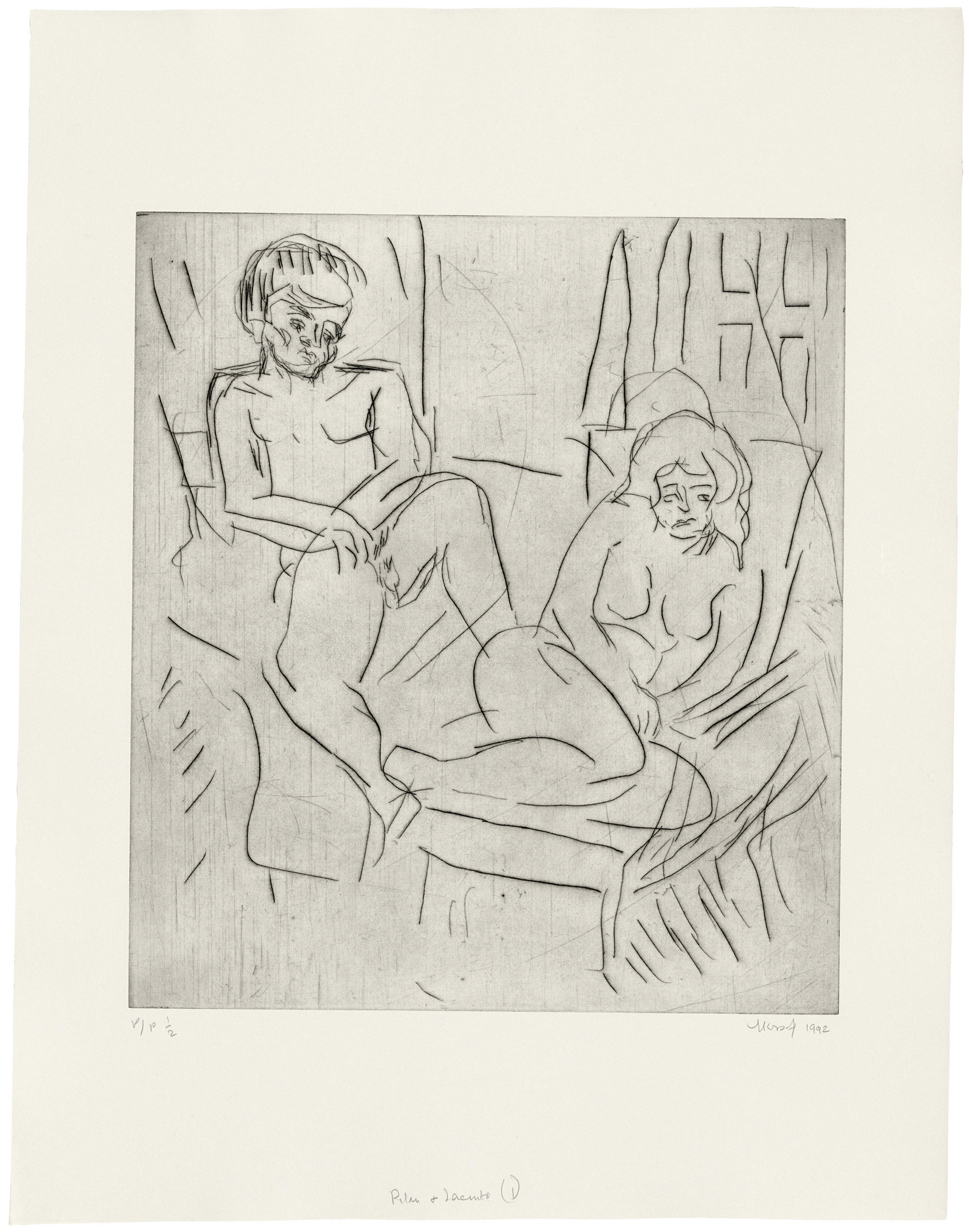 Leon Kossoff — Пилар и Хасинто, № 1, 2 и 3 (три работы)