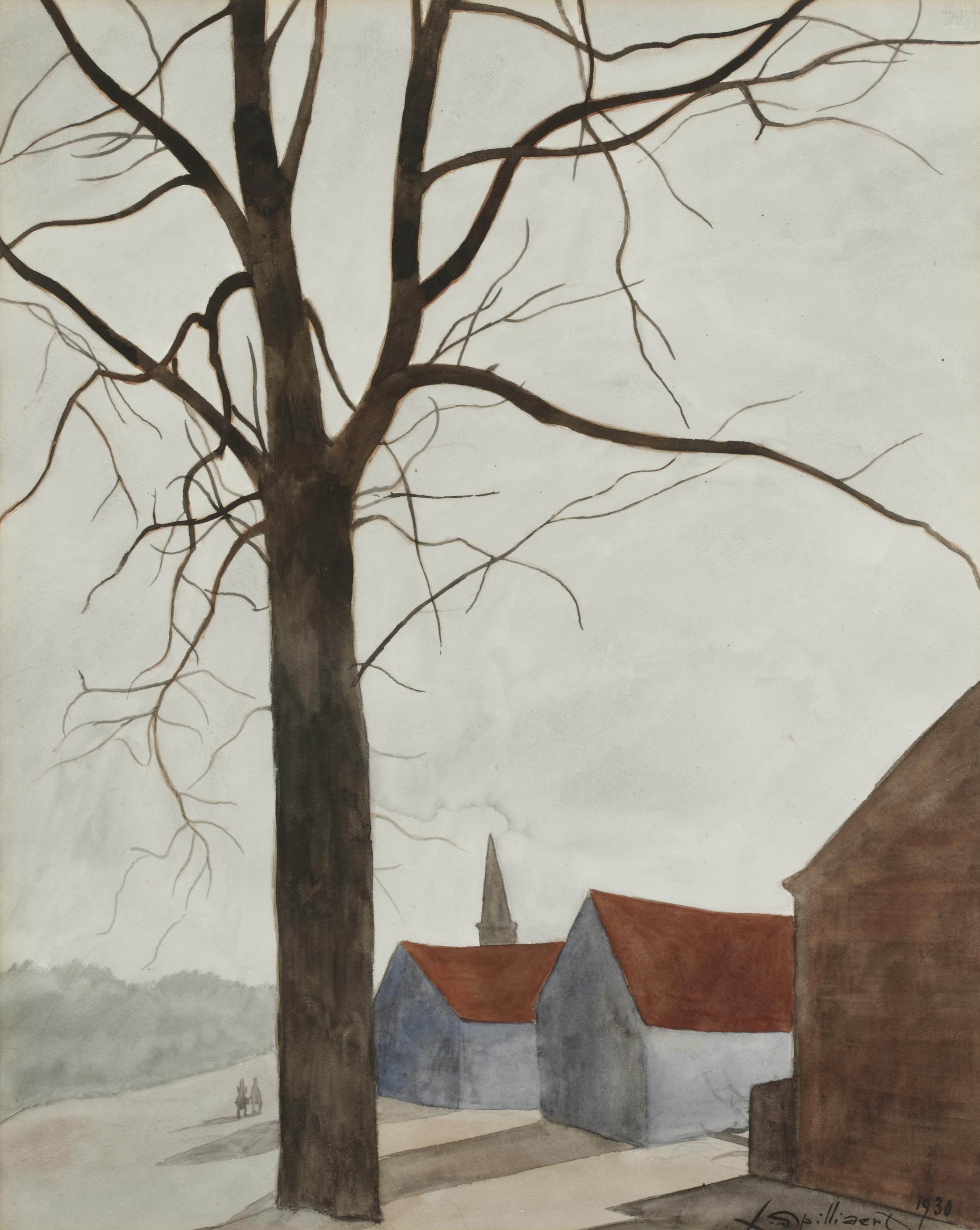 Leon Spilliaert — Дерево рядом с деревней