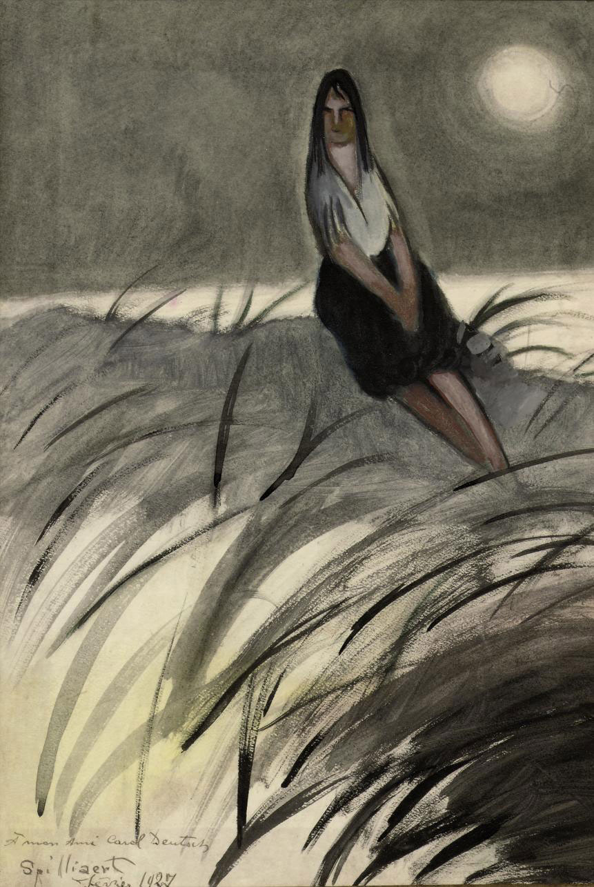 Leon Spilliaert — Молодая девушка в дюнах: молодая женщина в дюнах