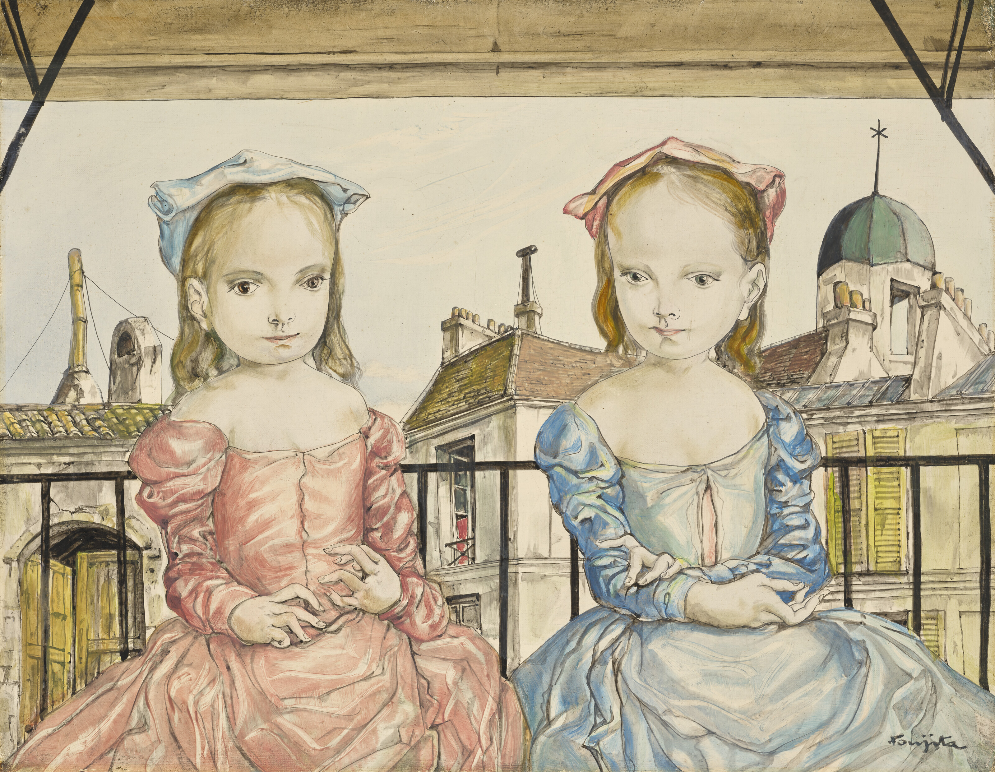 Léonard Tsuguharu Foujita — Двое маленьких Мальчиков, изображение 1
