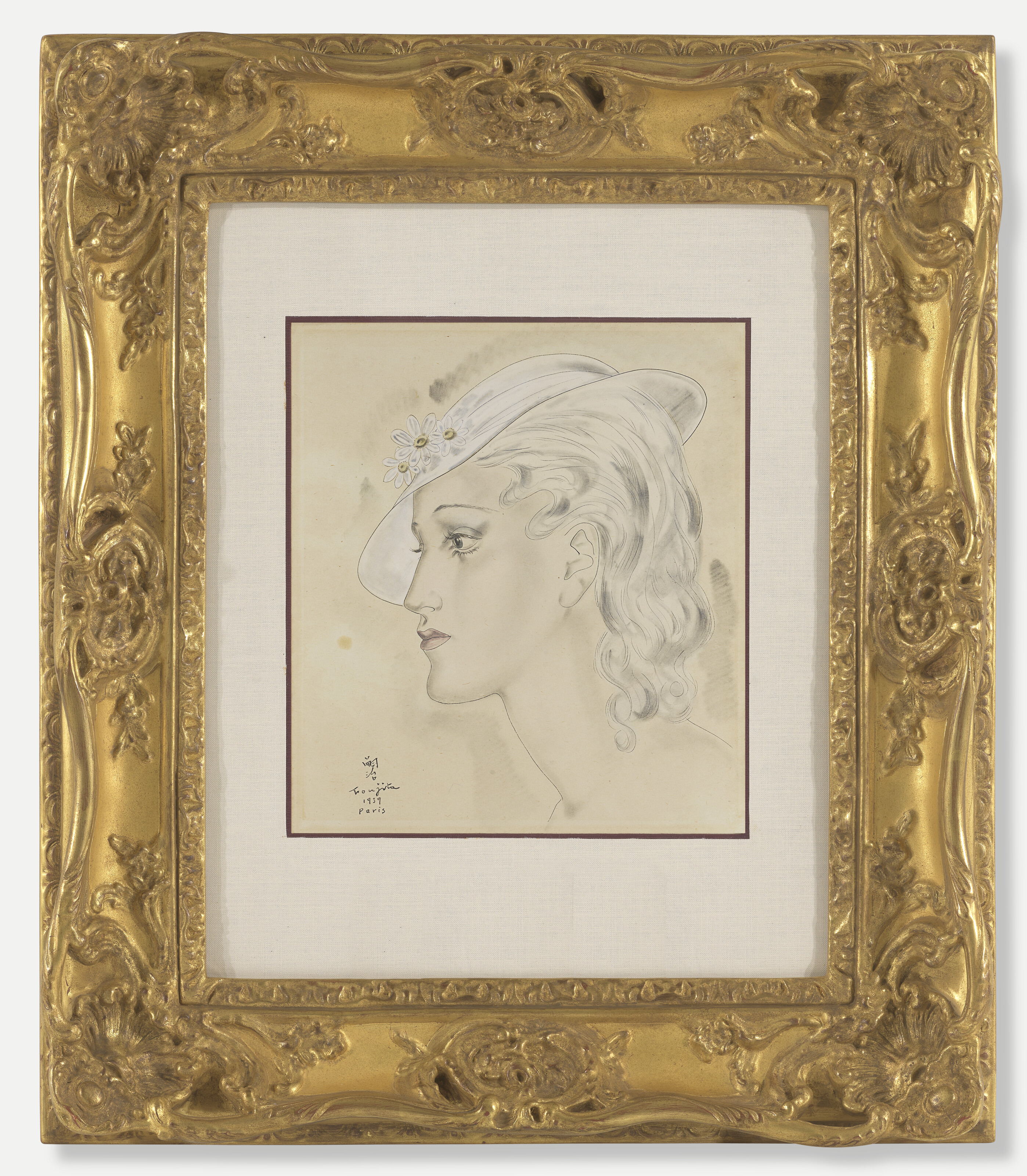 Léonard Tsuguharu Foujita — Бюст женщины в белой шапочке, изображение 2