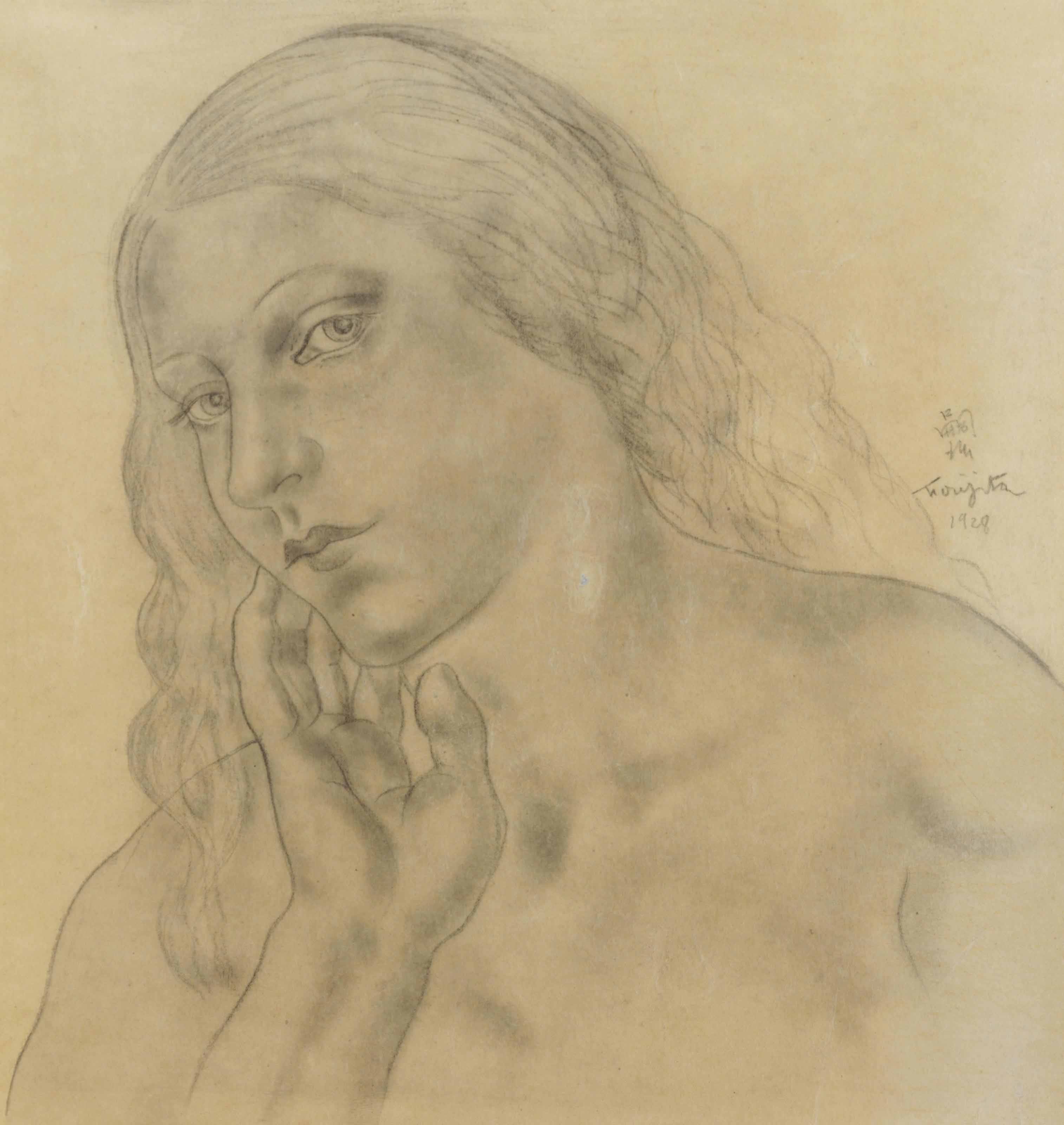 Léonard Tsuguharu Foujita — Молодая женщина задумчива