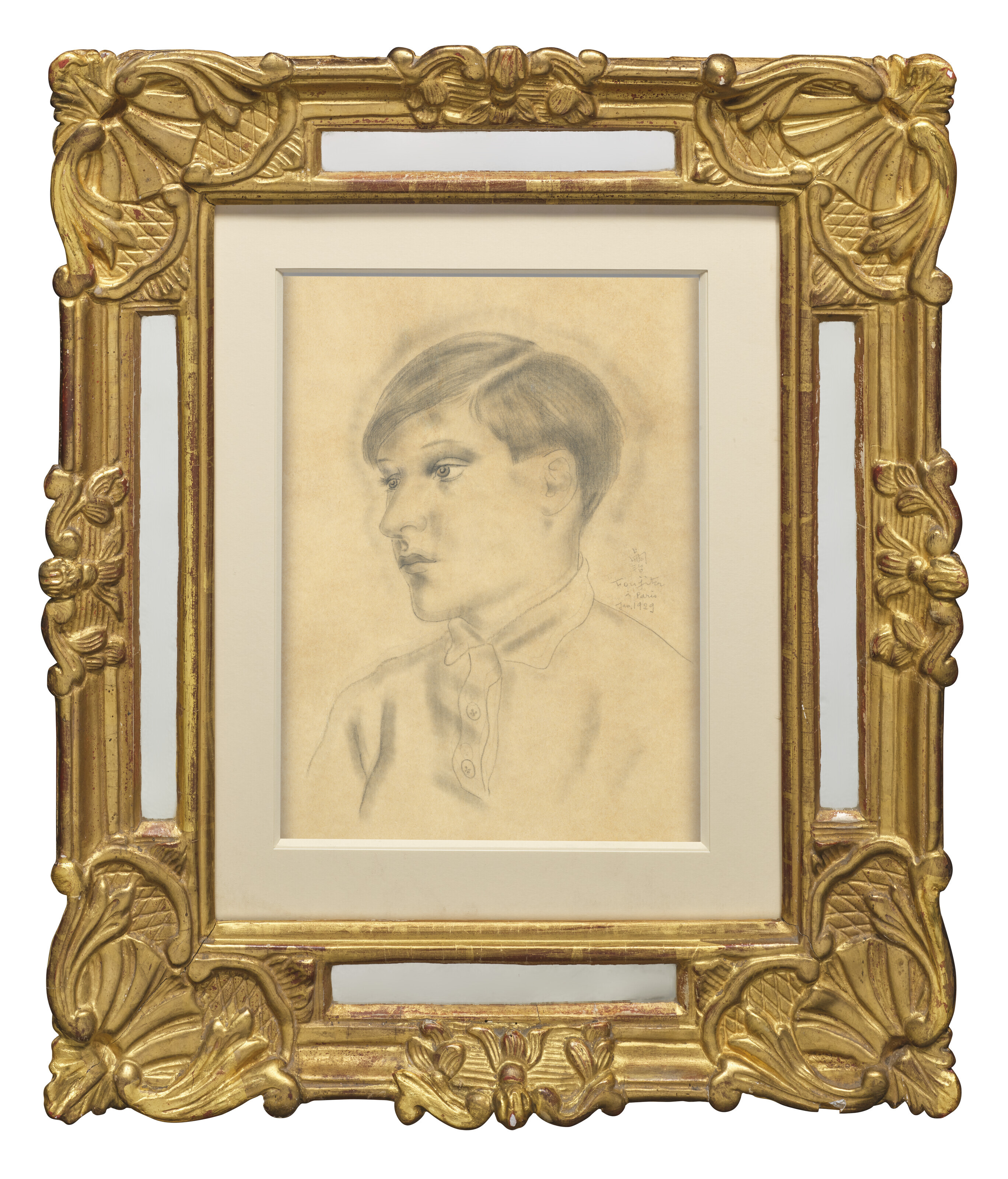 Léonard Tsuguharu Foujita — Портрет де Юки, де труа-кварт, изображение 2