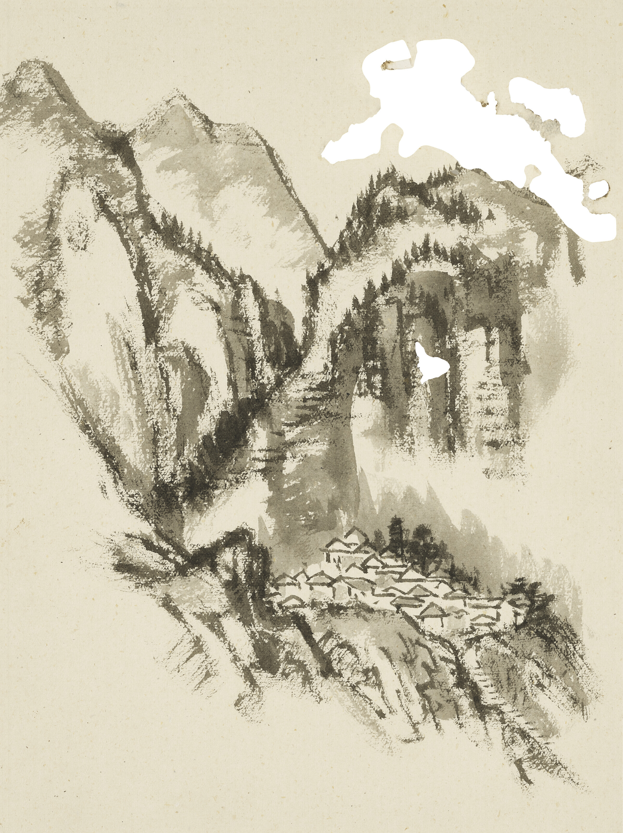 Li Keran — Ландшафтные наброски, изображение 9