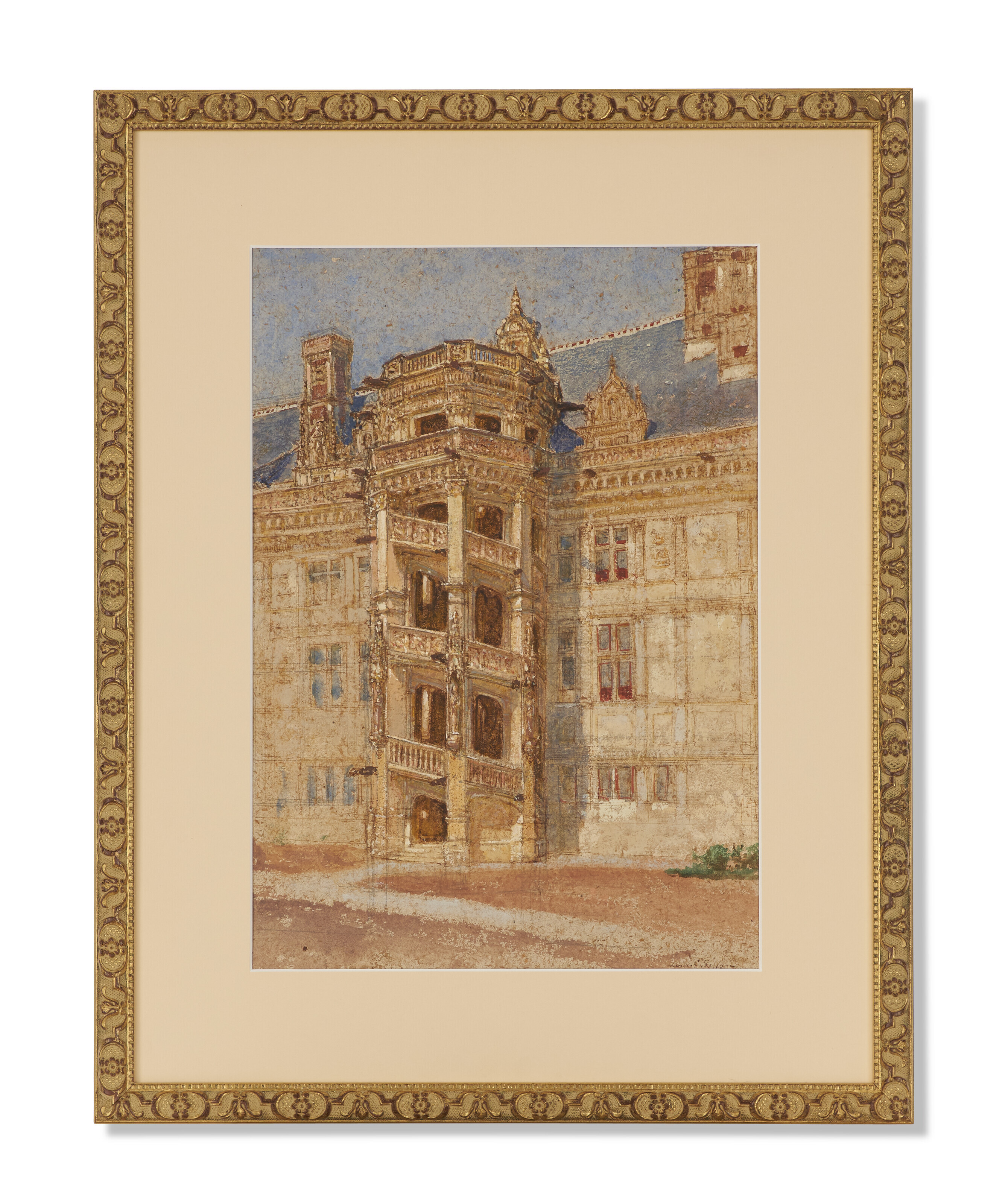 Louis Comfort Tiffany — "Двойная лестница во внутреннем дворе Блуа", около 1887 года, изображение 2