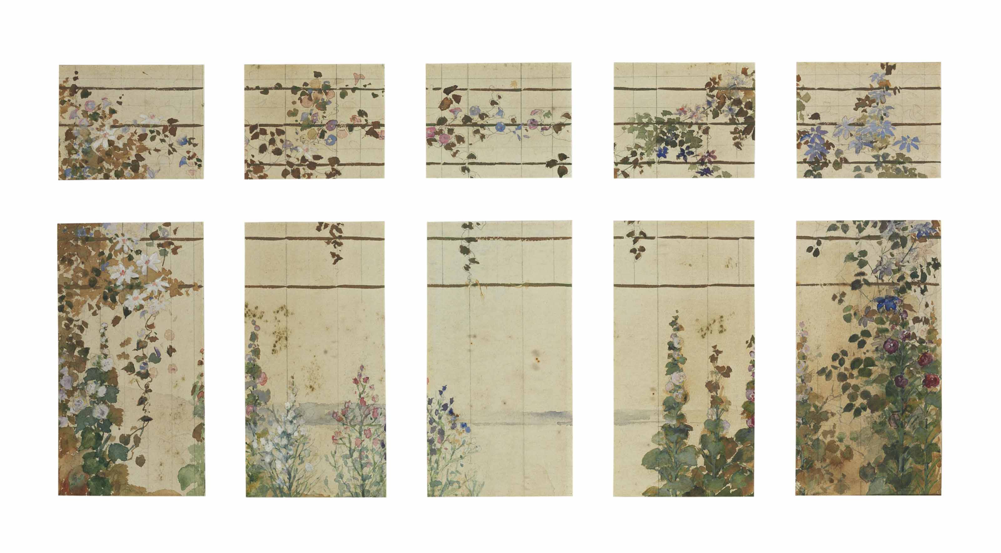 Louis Comfort Tiffany — ЭТЮД ДЛЯ ВИТРИНЫ С ЦВЕТАМИ, ОКОЛО 1910 ГОДА