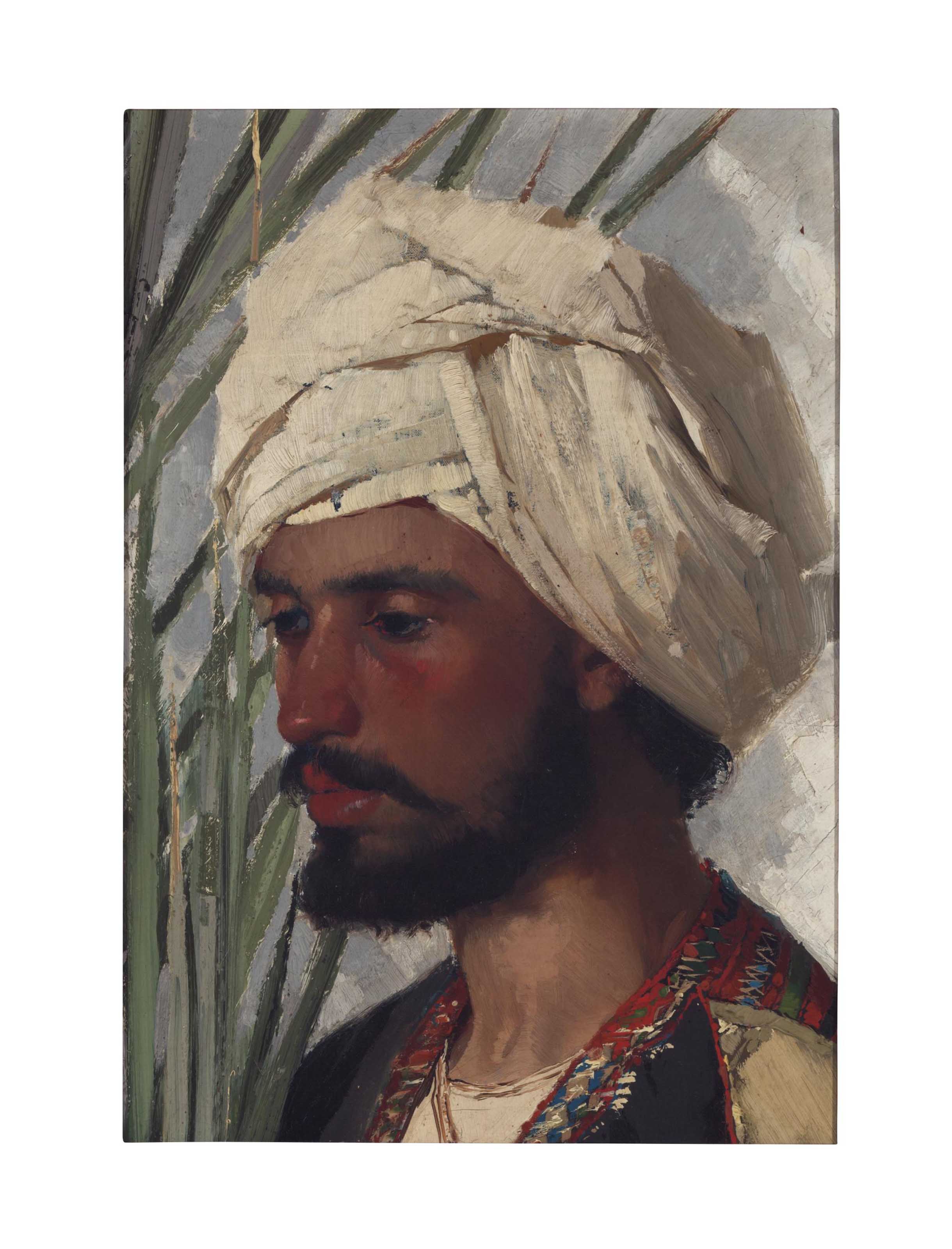 Louis Comfort Tiffany — Портретный этюд (Мужчина в тюрбане)