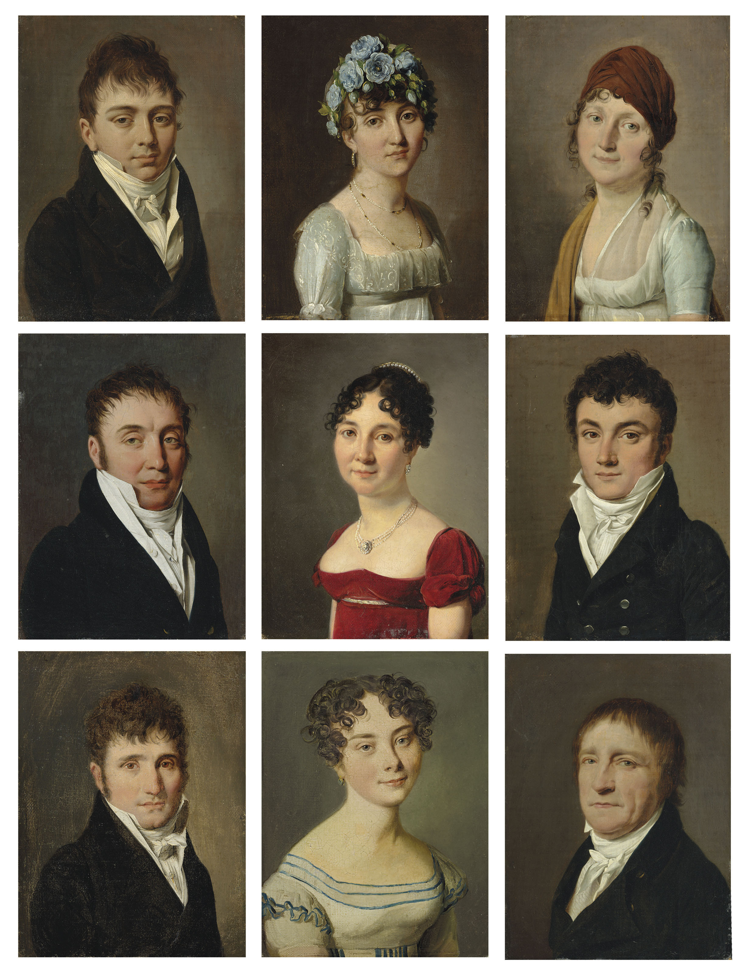 Louis Leopold Boilly — Набор из девяти портретов