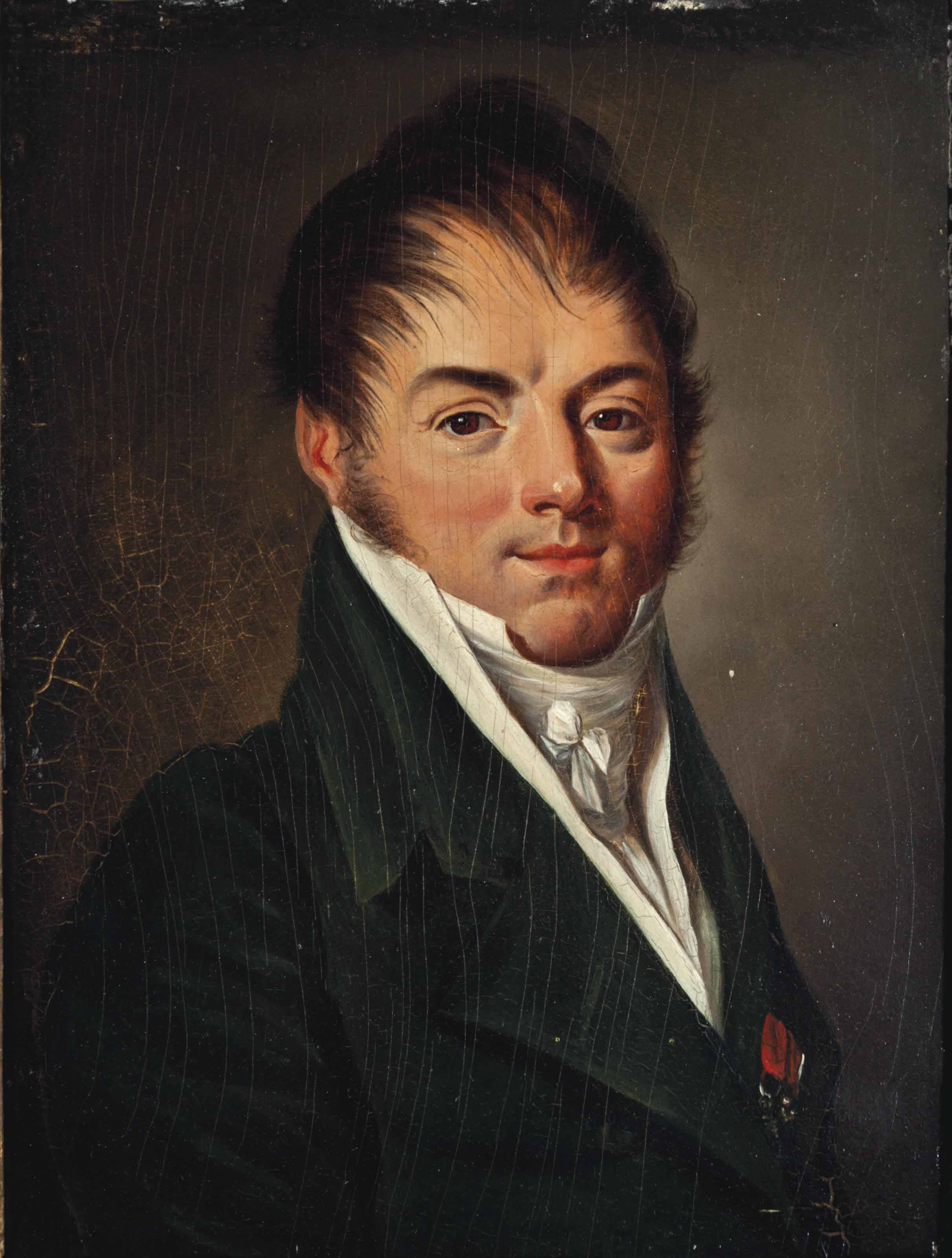 Louis Leopold Boilly — Портрет мужчины в полный рост, в зеленой куртке