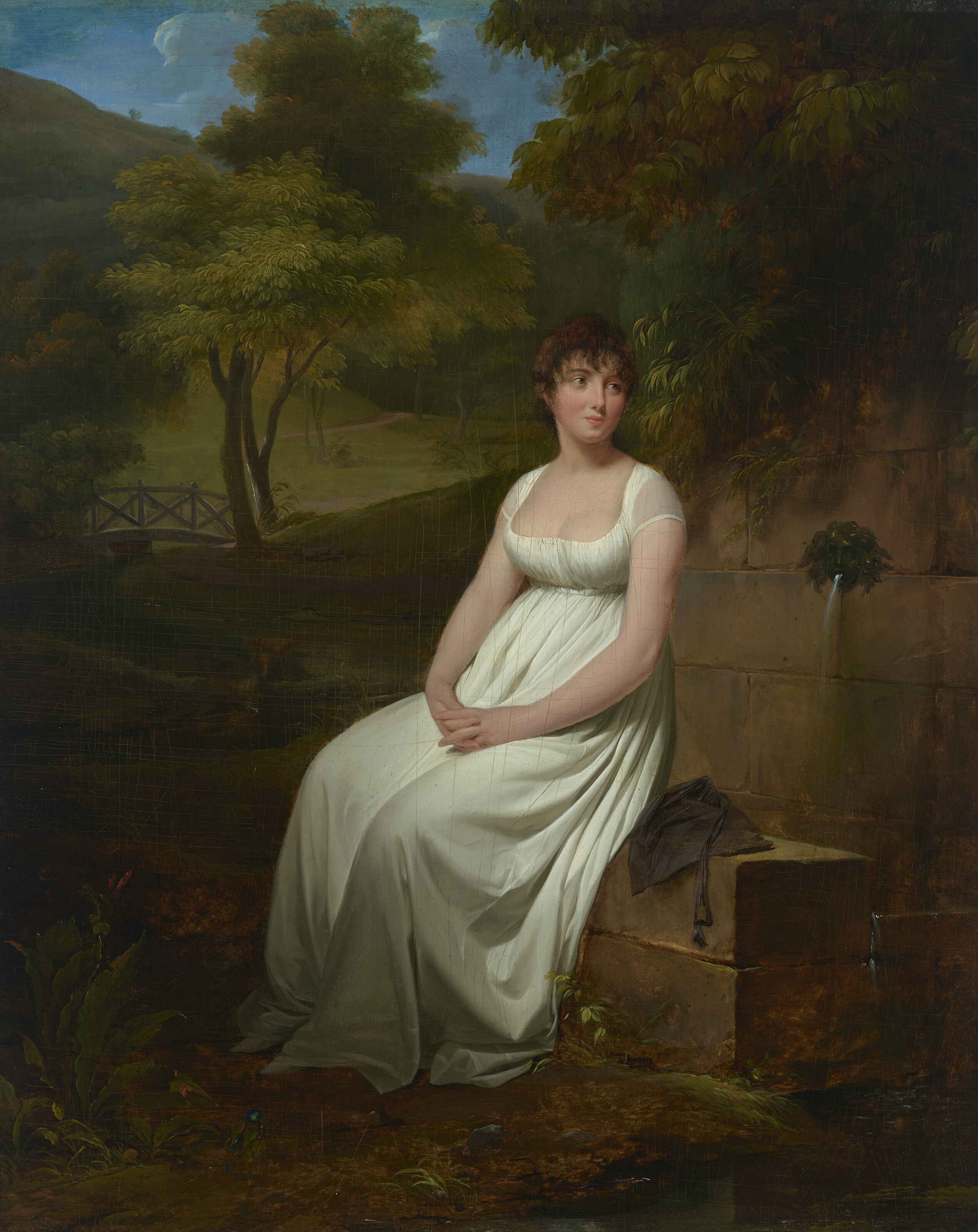 Louis Leopold Boilly — Портрет мадам Тальен в полный рост, сидящей в саду