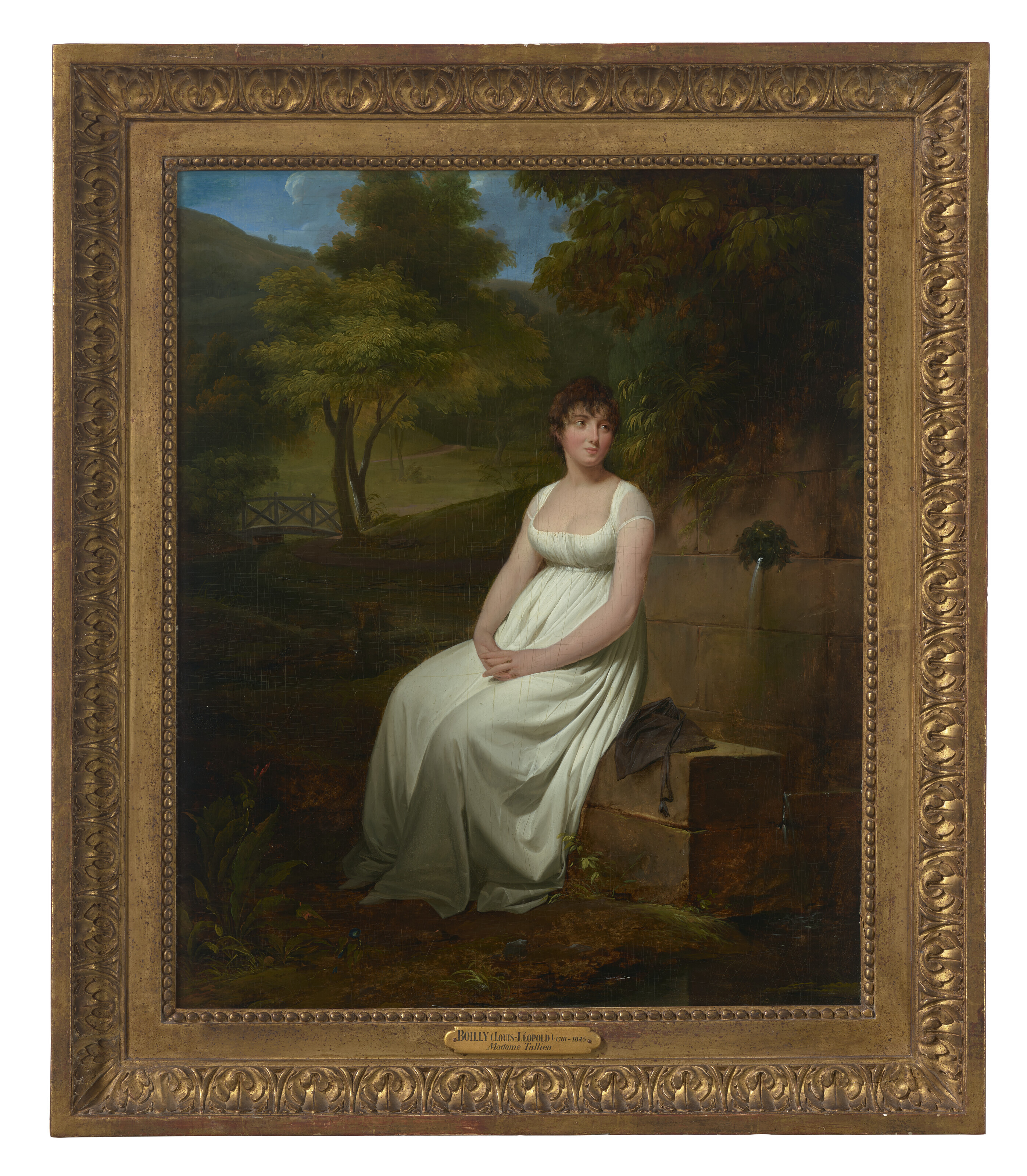 Louis Leopold Boilly — Портрет мадам Тальен в полный рост, сидящей в саду, изображение 2
