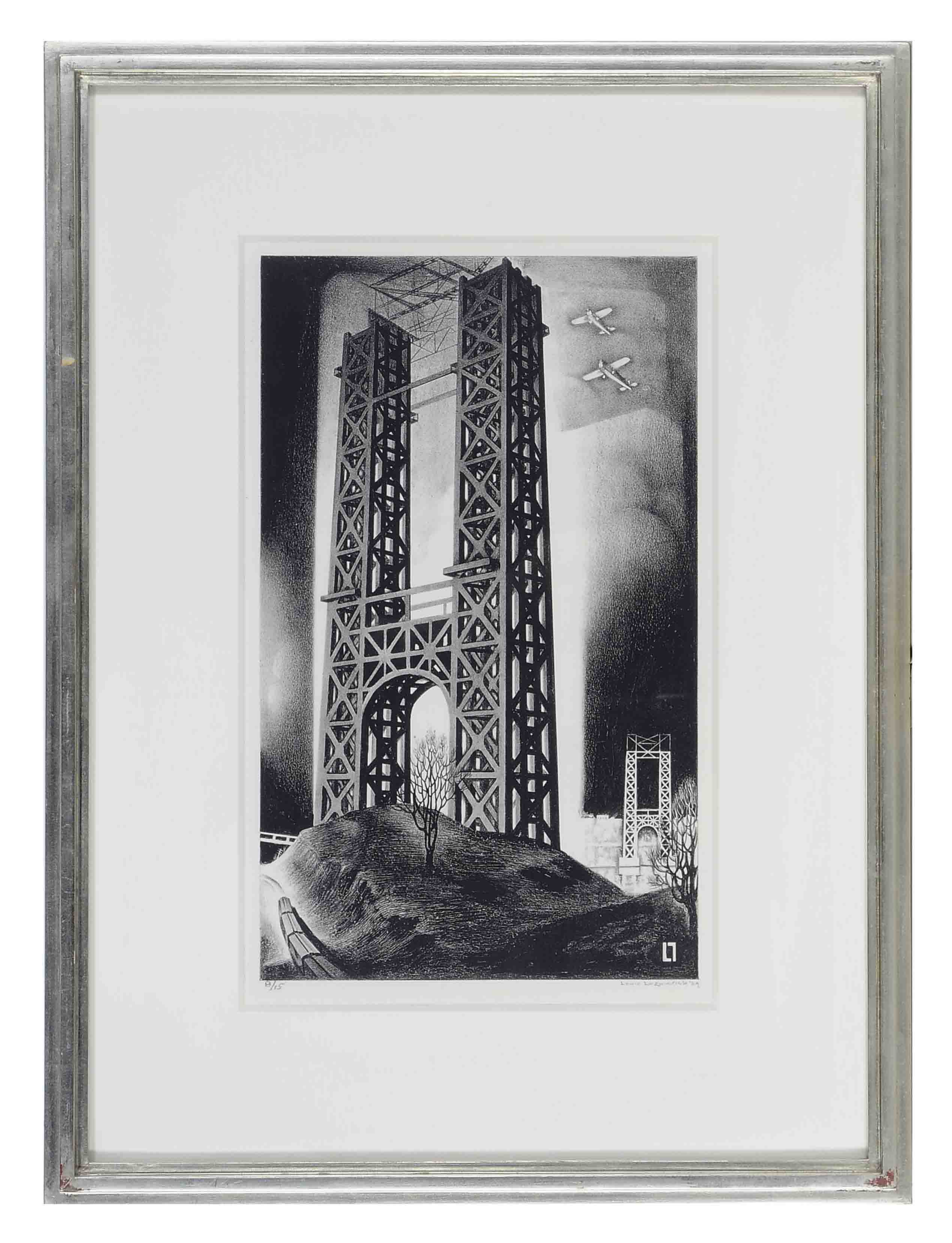 Louis Lozowick — Мост Гудзон (мост Джорджа Вашингтона) (Флинт 30)