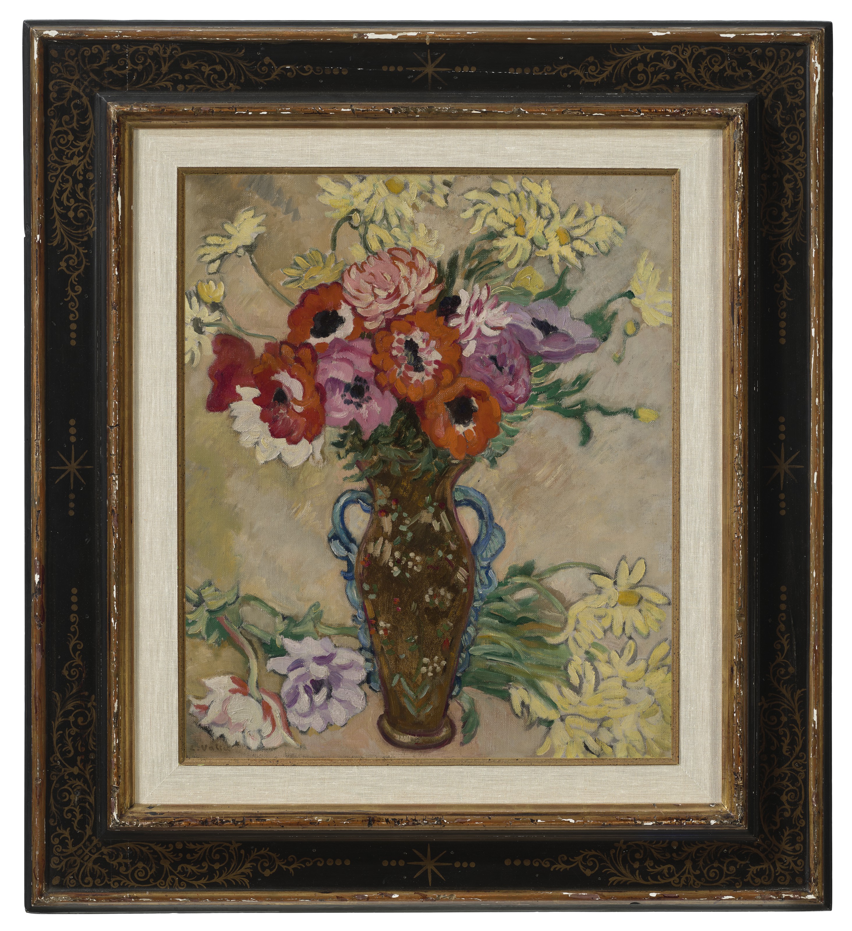 Louis Valtat — Ваза для украшения анемонов и желтых маргариток савана, изображение 2