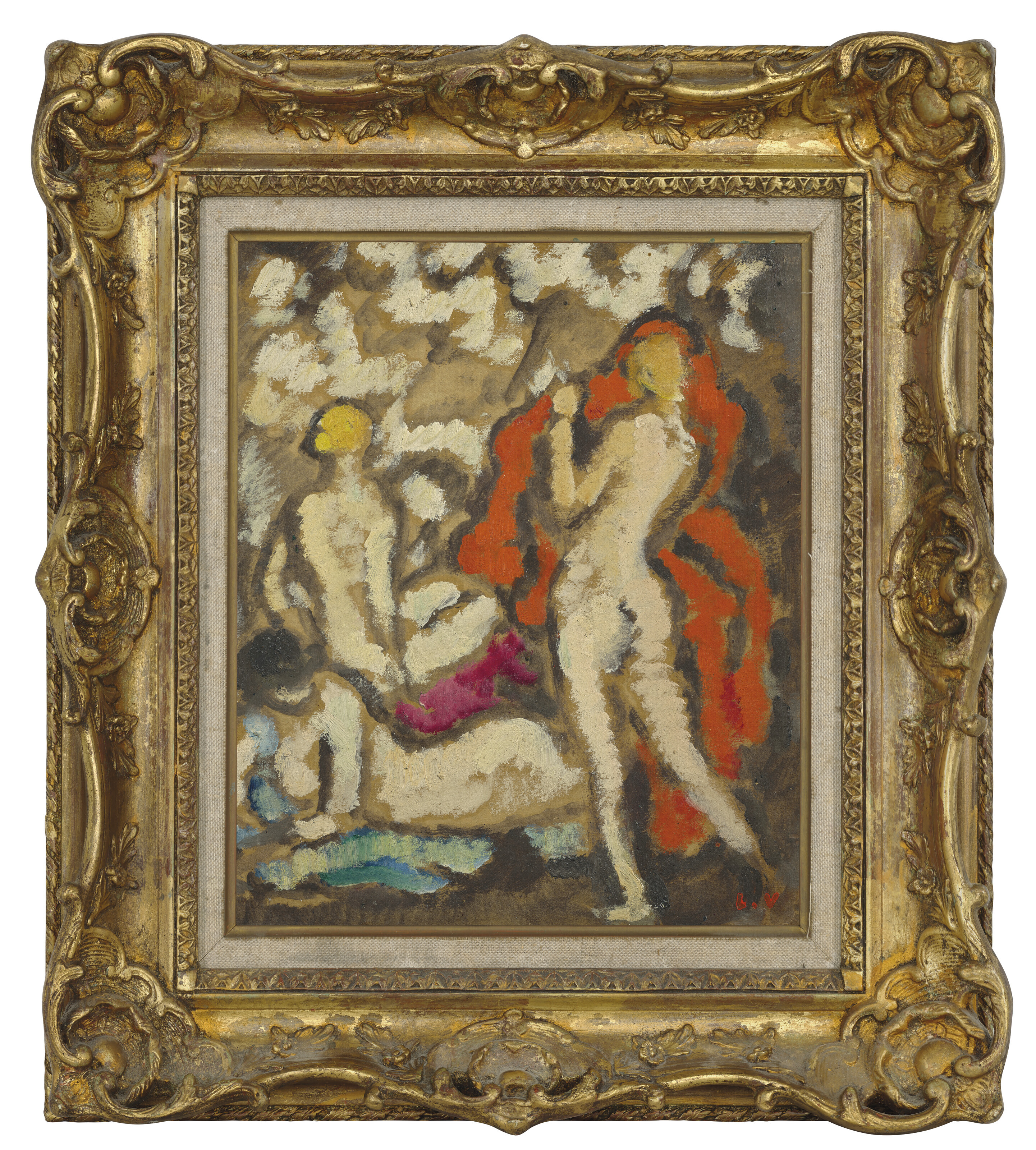 Louis Valtat — Трое молодых женщин, одетых в красные драпировки, изображение 2
