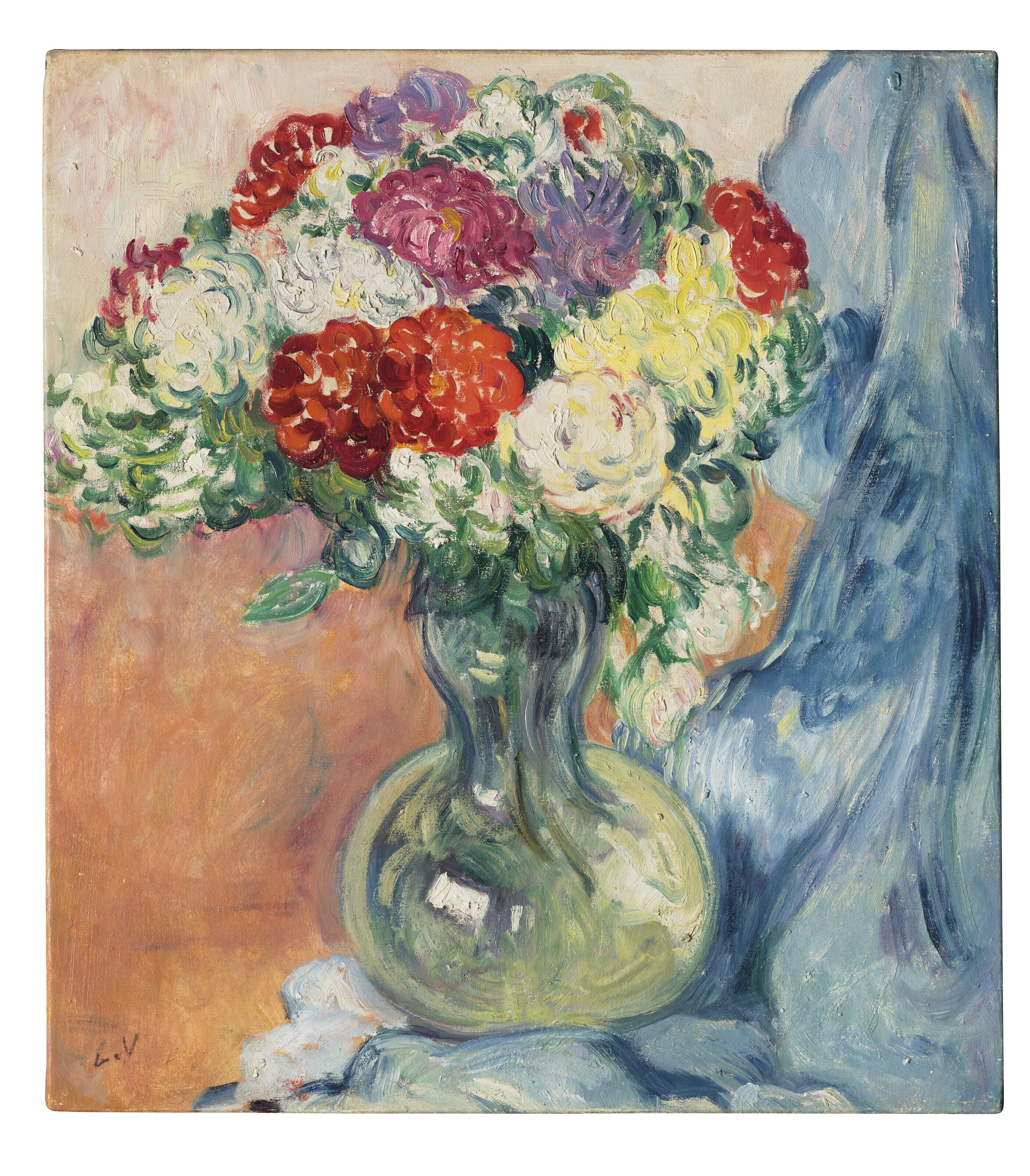 Louis Valtat — Синие хризантемы в драпировке, изображение 2