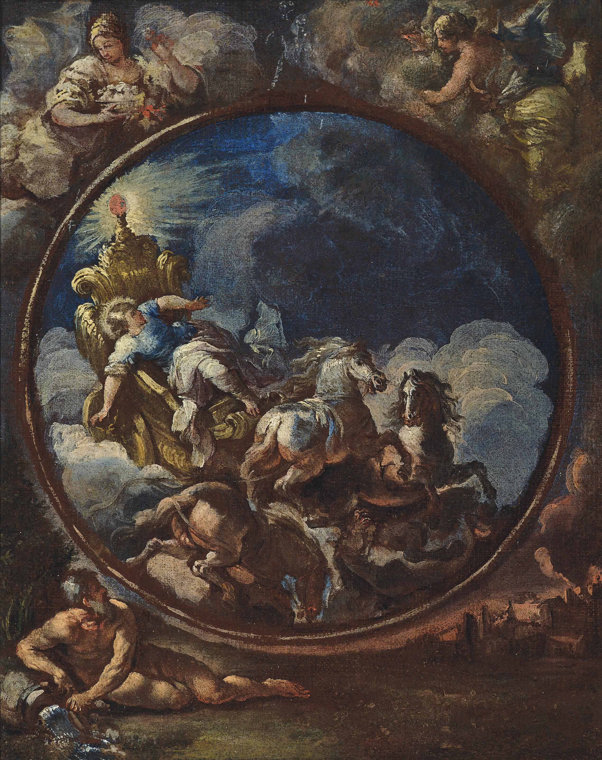 Luca Giordano — Фаэтон в колеснице Аполлона: модель