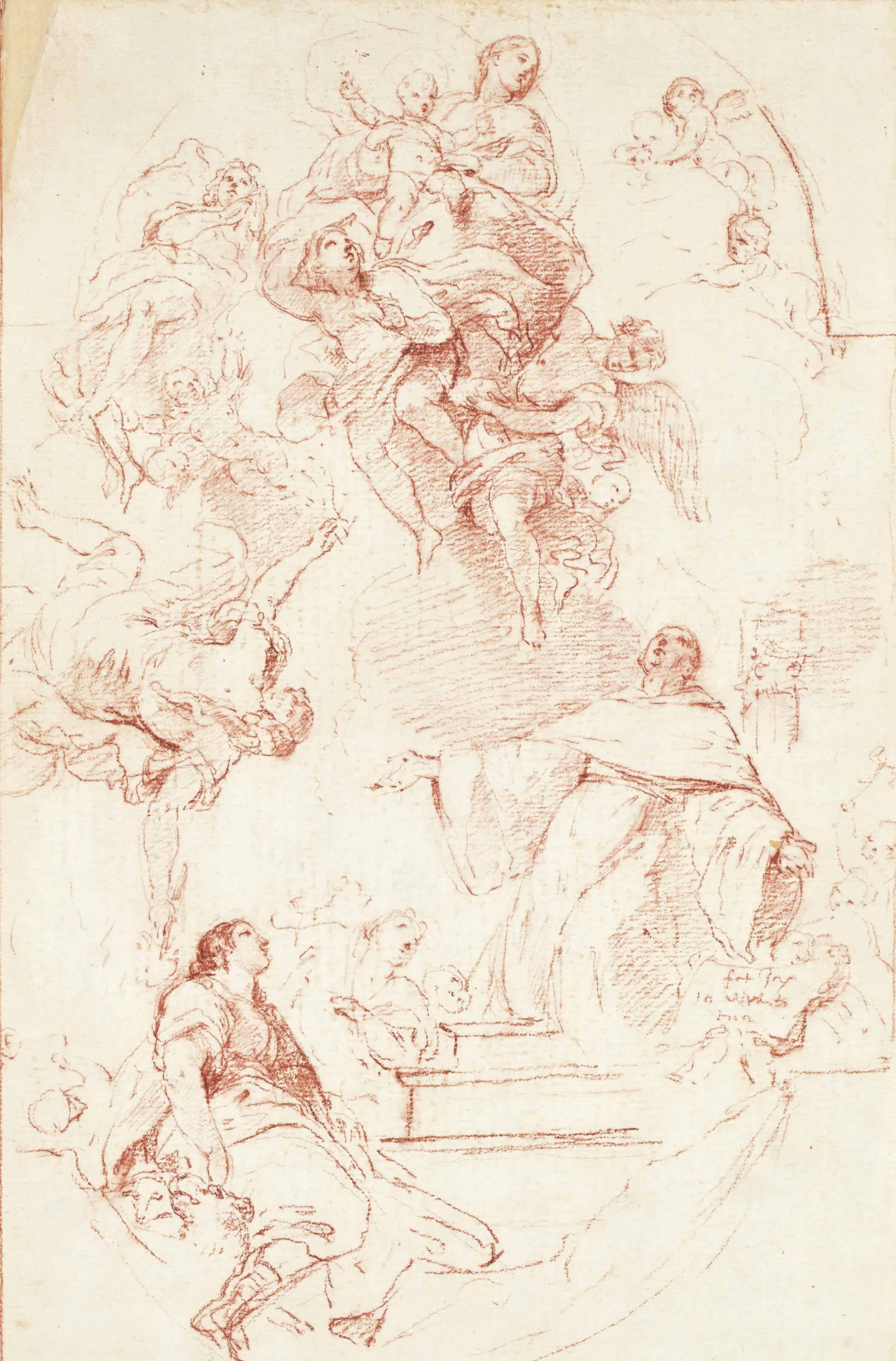 Luca Giordano — Явление Бога и поклонника Сенбернара, д'Апре Луки Джордано