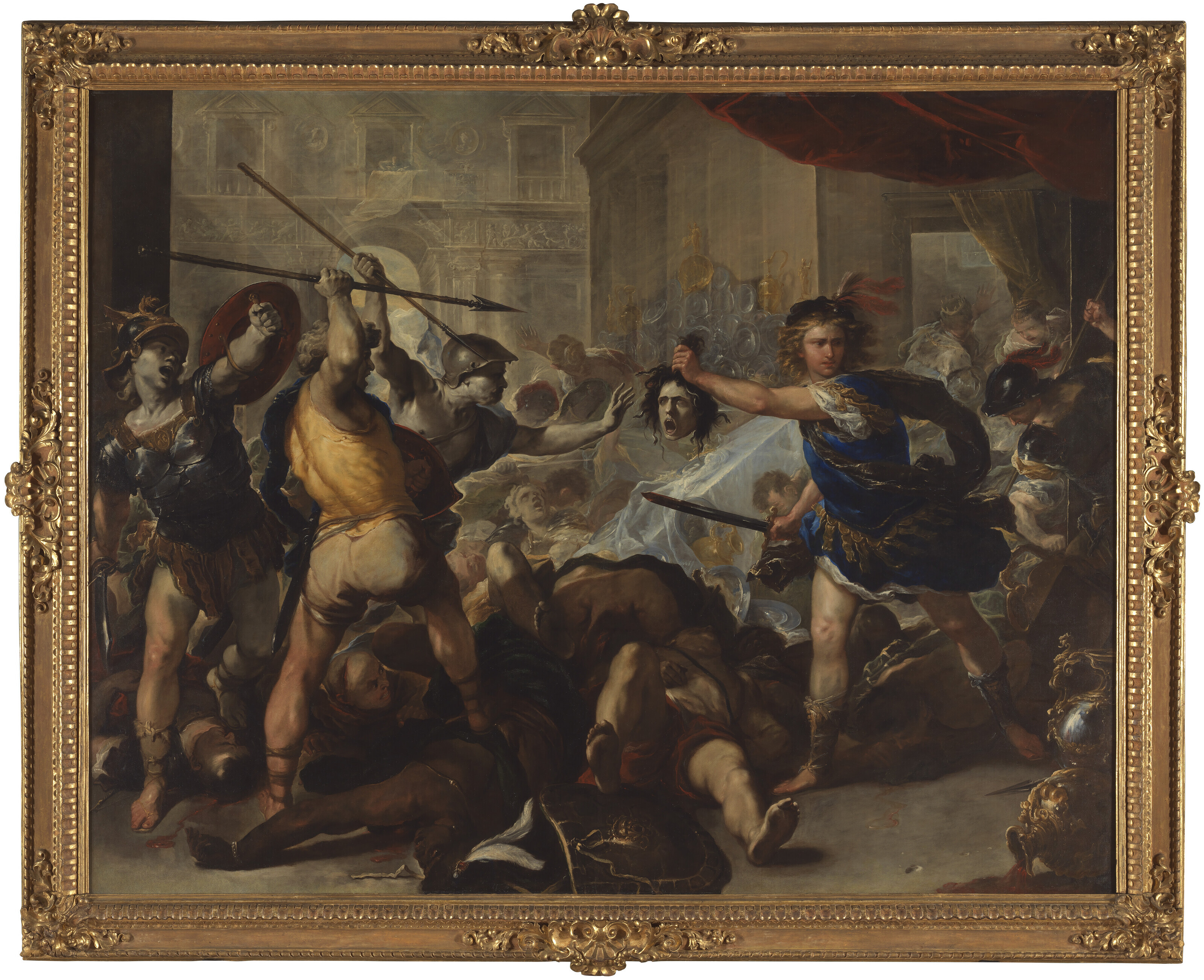 Luca Giordano — Персей обратил Финея и его последователей в камень, изображение 2