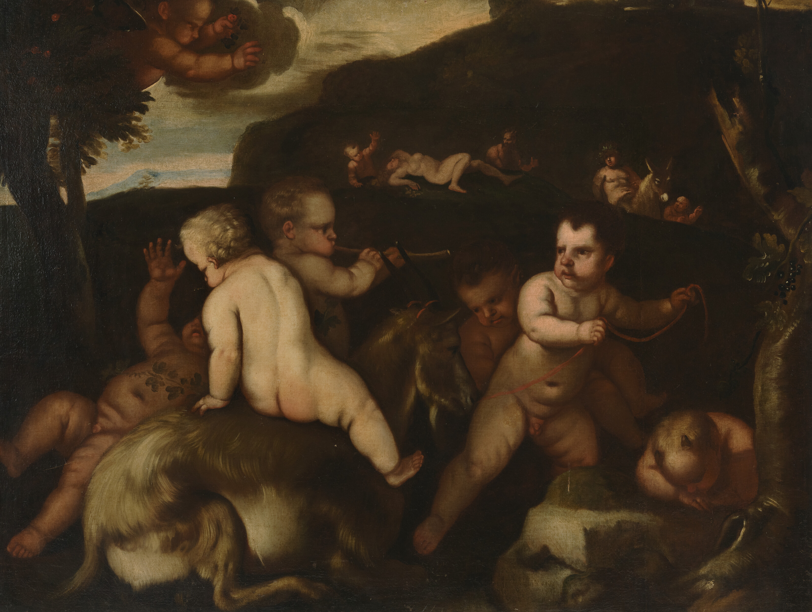 Luca Giordano — Вакханалия с Бахусом и Ариадной на заднем плане; и вакханалия с путти и обезьяной, изображение 2