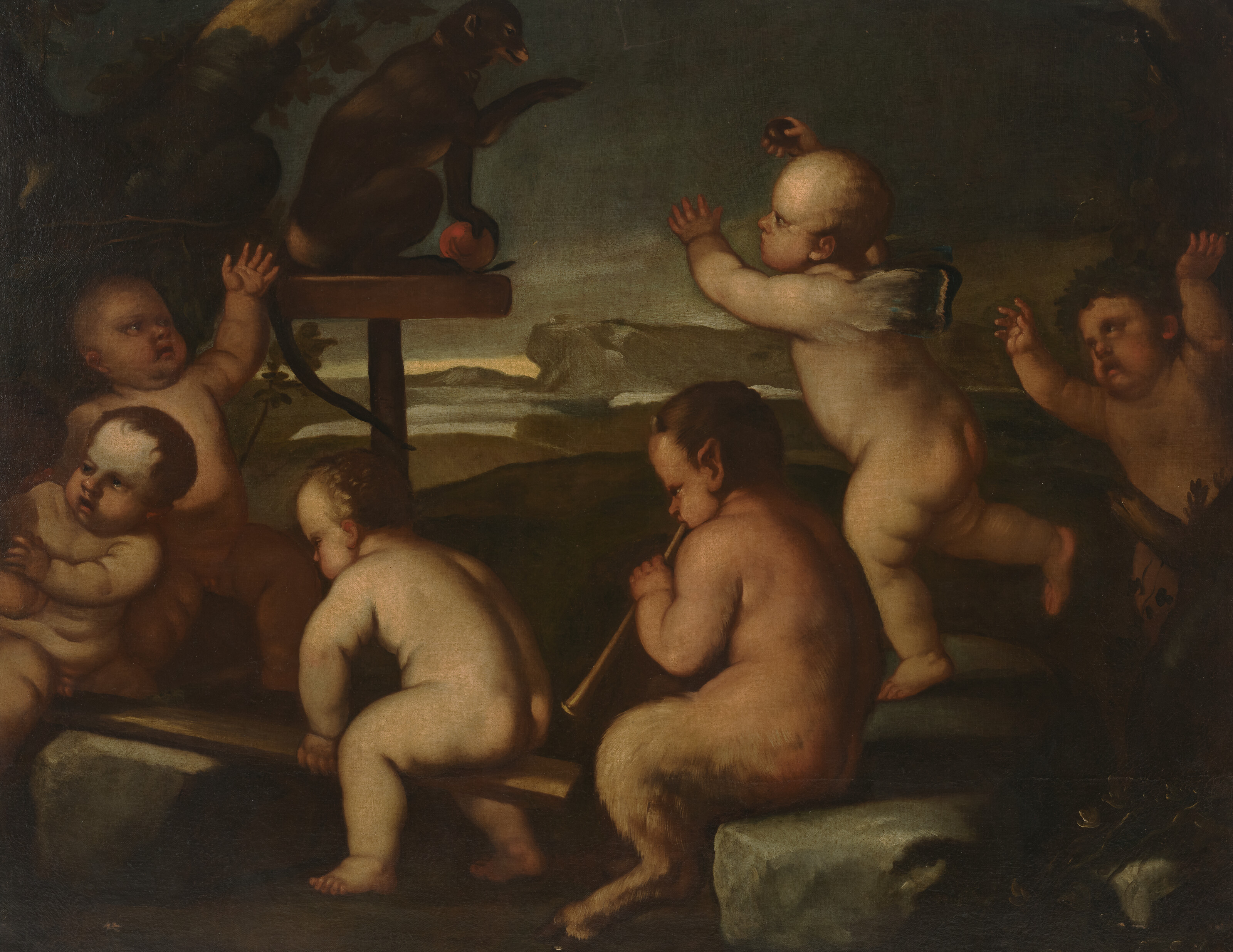 Luca Giordano — Вакханалия с Бахусом и Ариадной на заднем плане; и вакханалия с путти и обезьяной, изображение 4