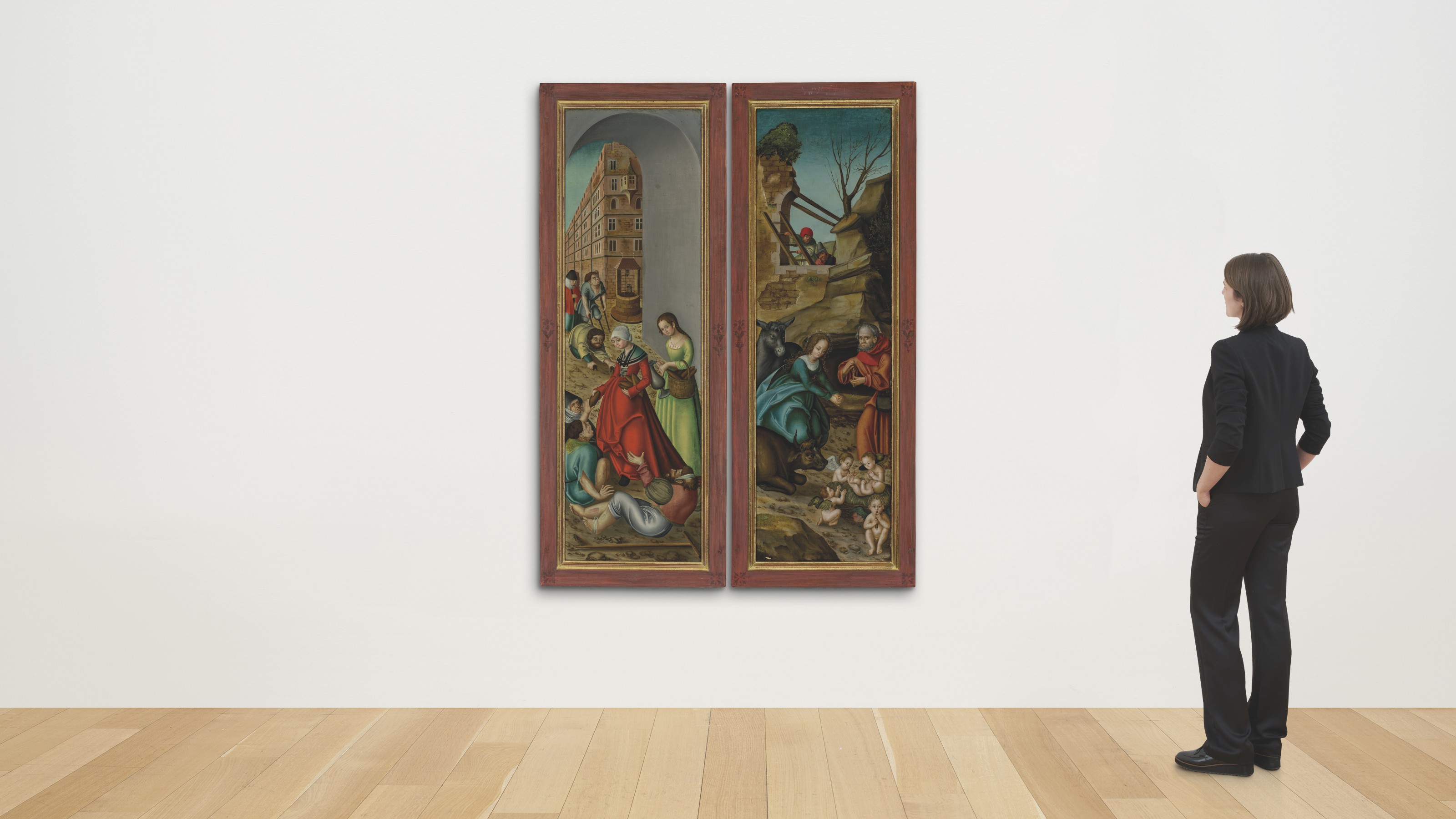 Lucas Cranach the Elder — Триптих: центральная панель: Христос среди врачей; крылья: Умножение хлебов и рыбы; и Свадьба в Кане; внешние грани: Святая Елизавета Тюрингская, раздающая милостыню; и Рождество Христово., изображение 10