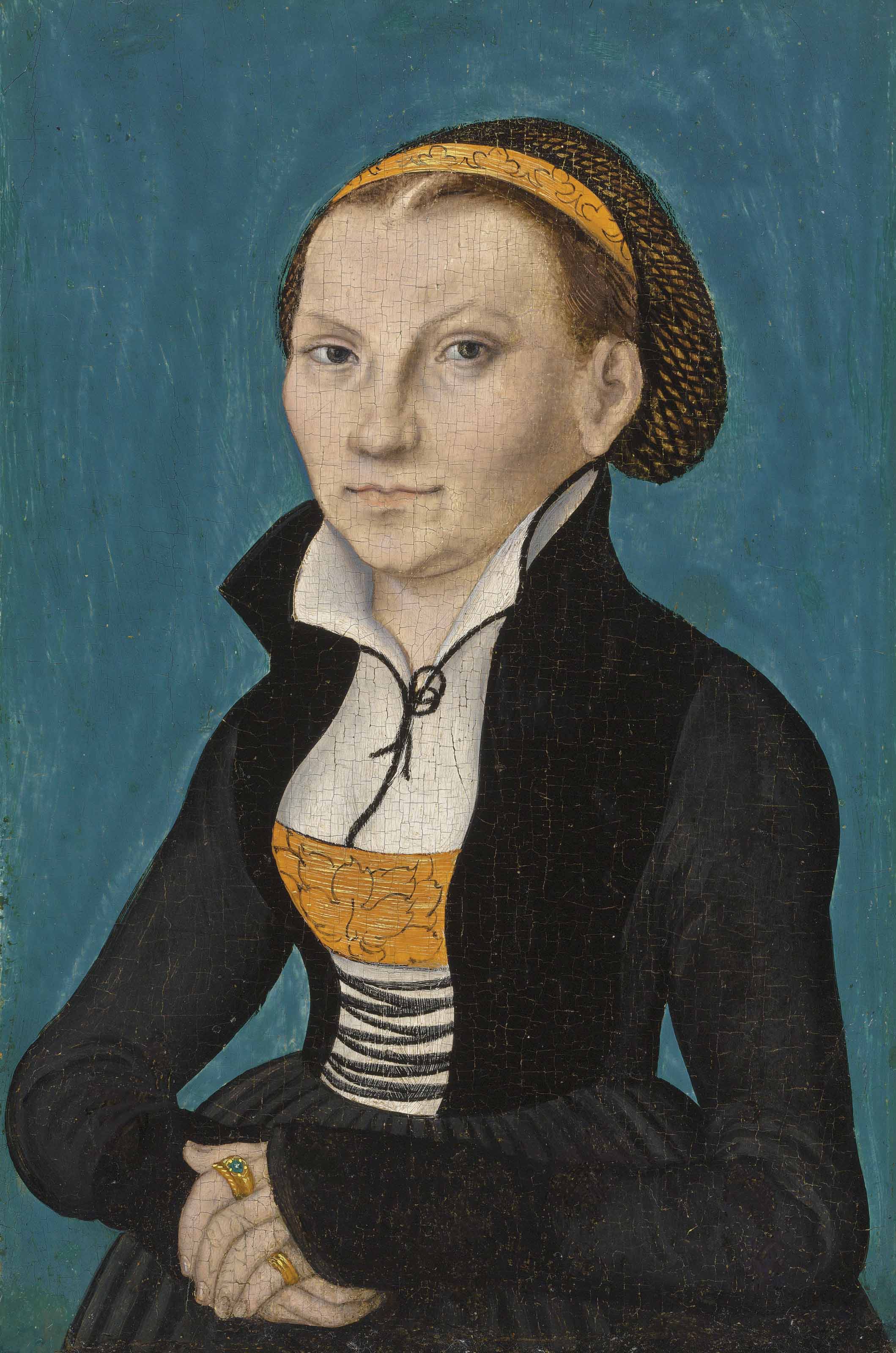 Lucas Cranach the Elder — Портрет Мартина Лютера (1483-1546), поясной; и портрет Катарины фон Бора (1499-1552), поясной, изображение 3