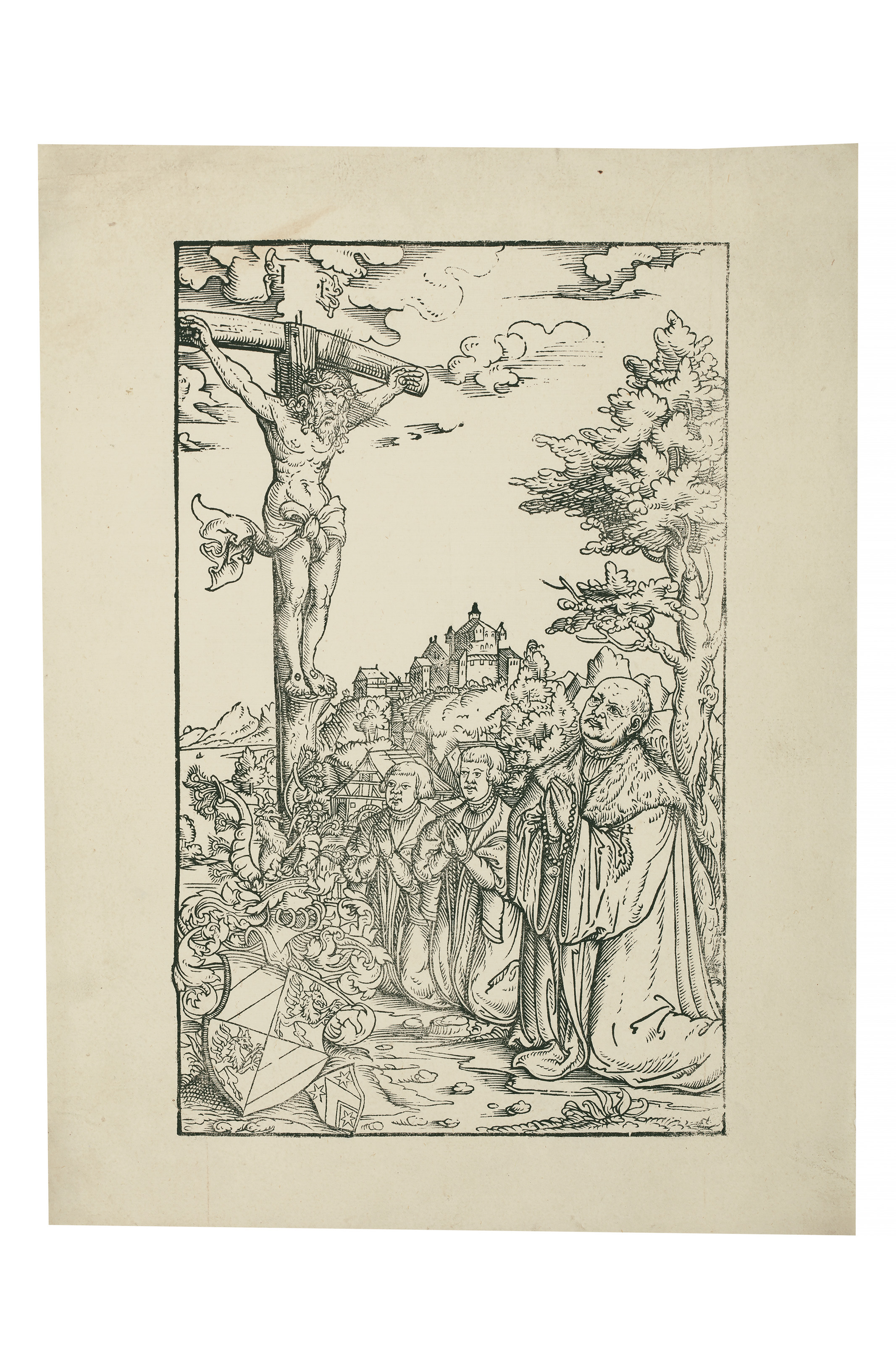Lucas Cranach the Elder — Кристоф Шерл и его сыновья у распятия