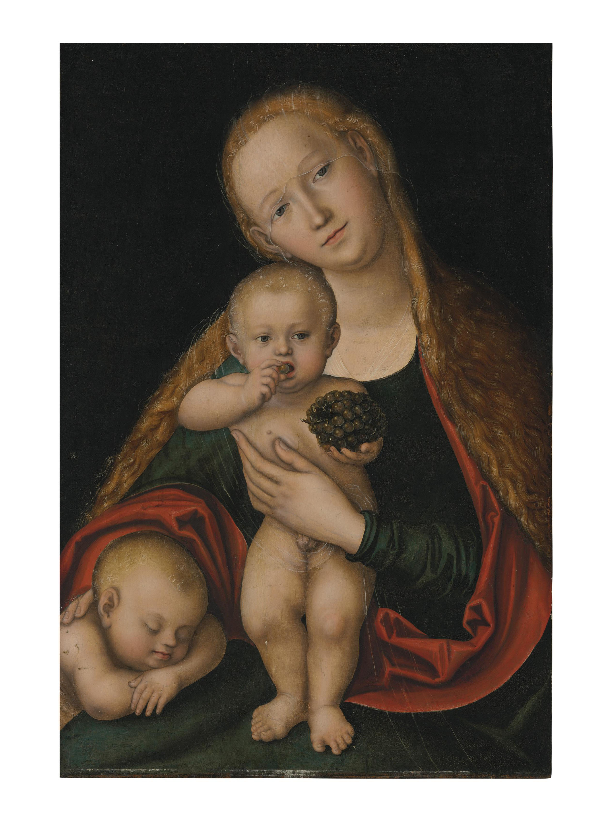 Lucas Cranach The Younger — Богородица с младенцем и спящим младенцем Святым Иоанном Крестителем
