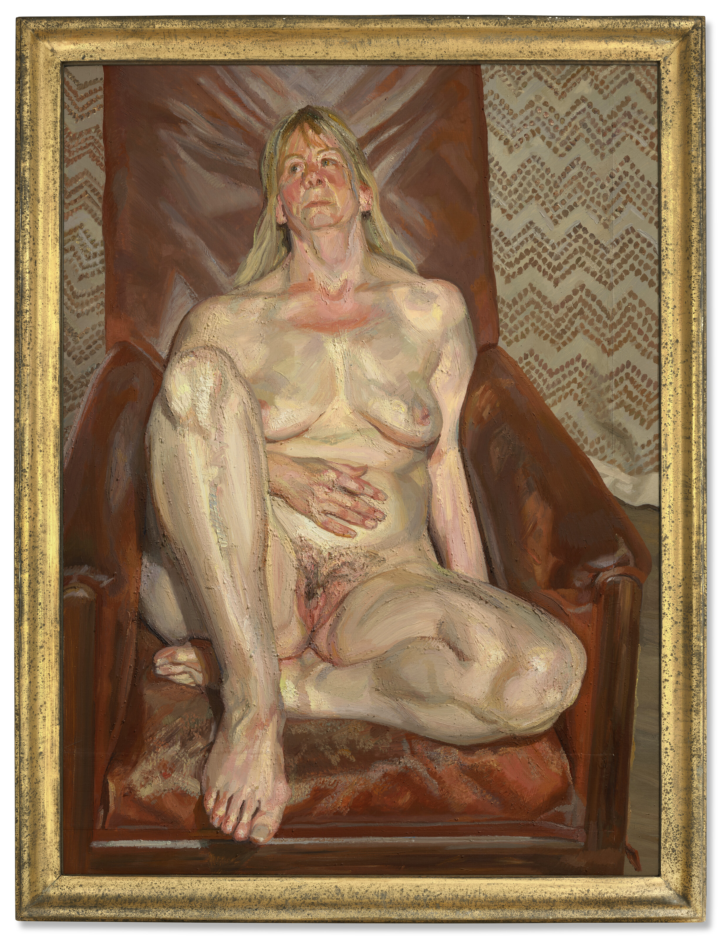 Lucian Freud — Портрет обнаженной натуры в красном кресле, изображение 2