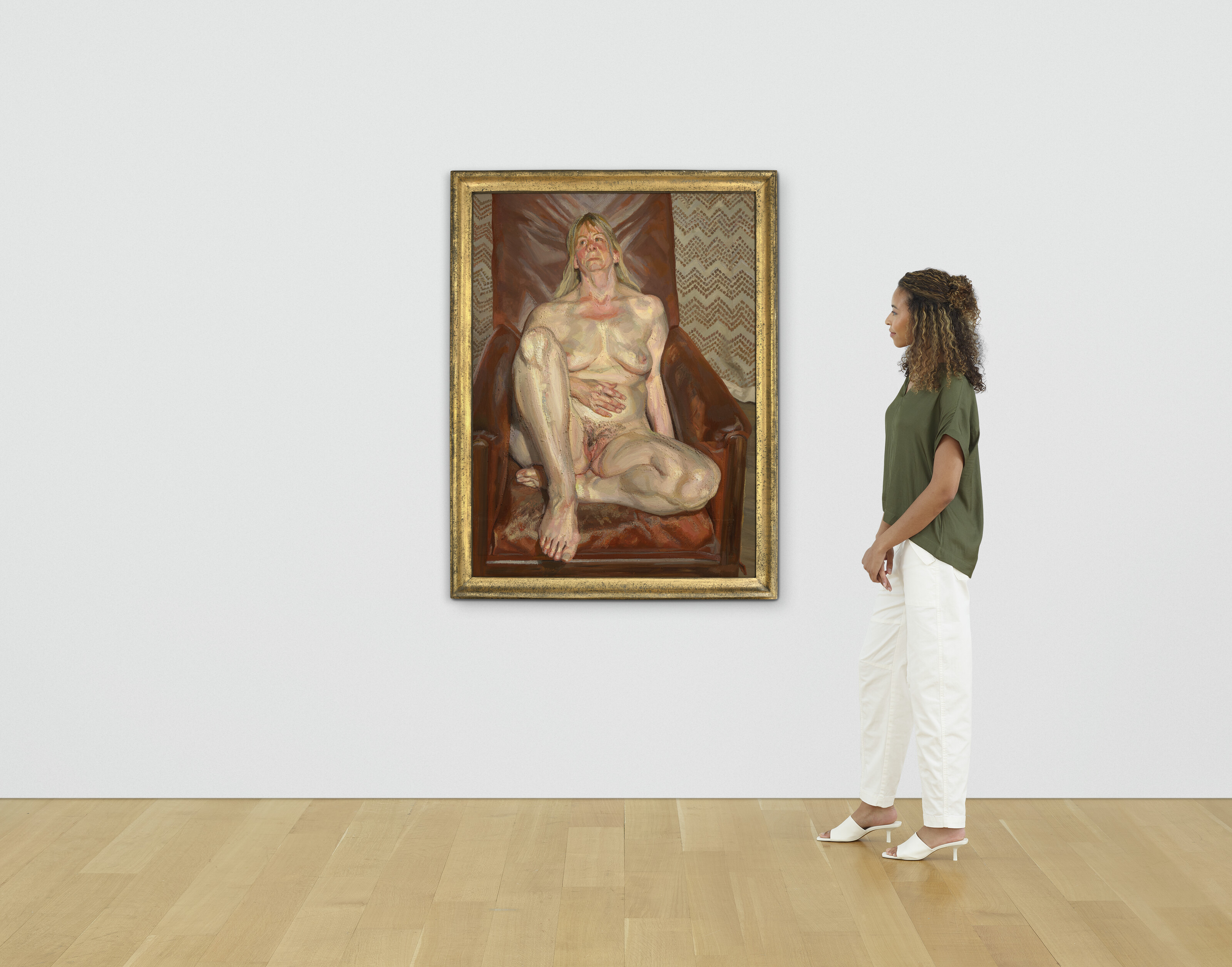 Lucian Freud — Портрет обнаженной натуры в красном кресле, изображение 4