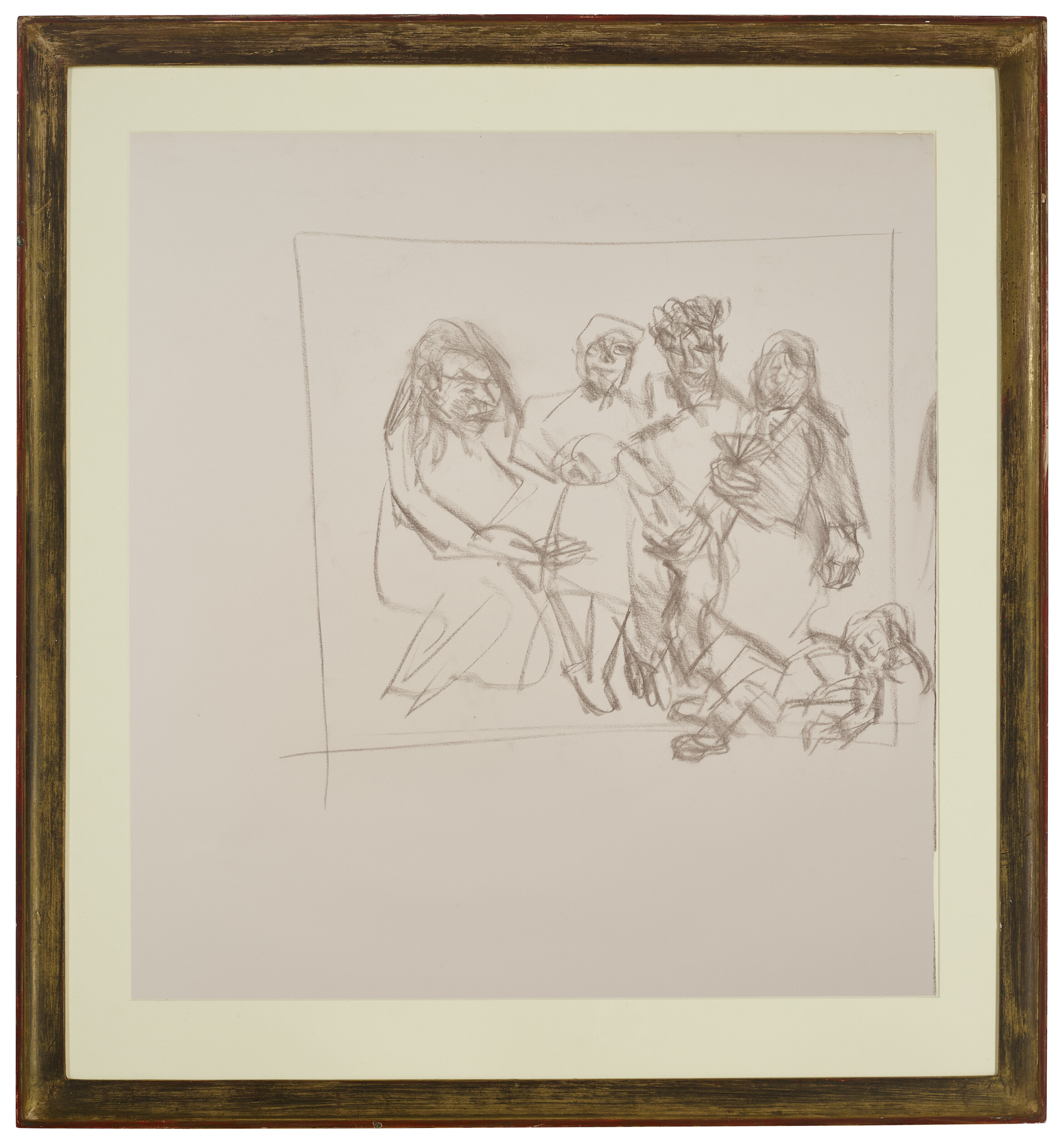 Lucian Freud — Рисунок из "Большого интерьера, W11 (в честь Ватто)", изображение 2