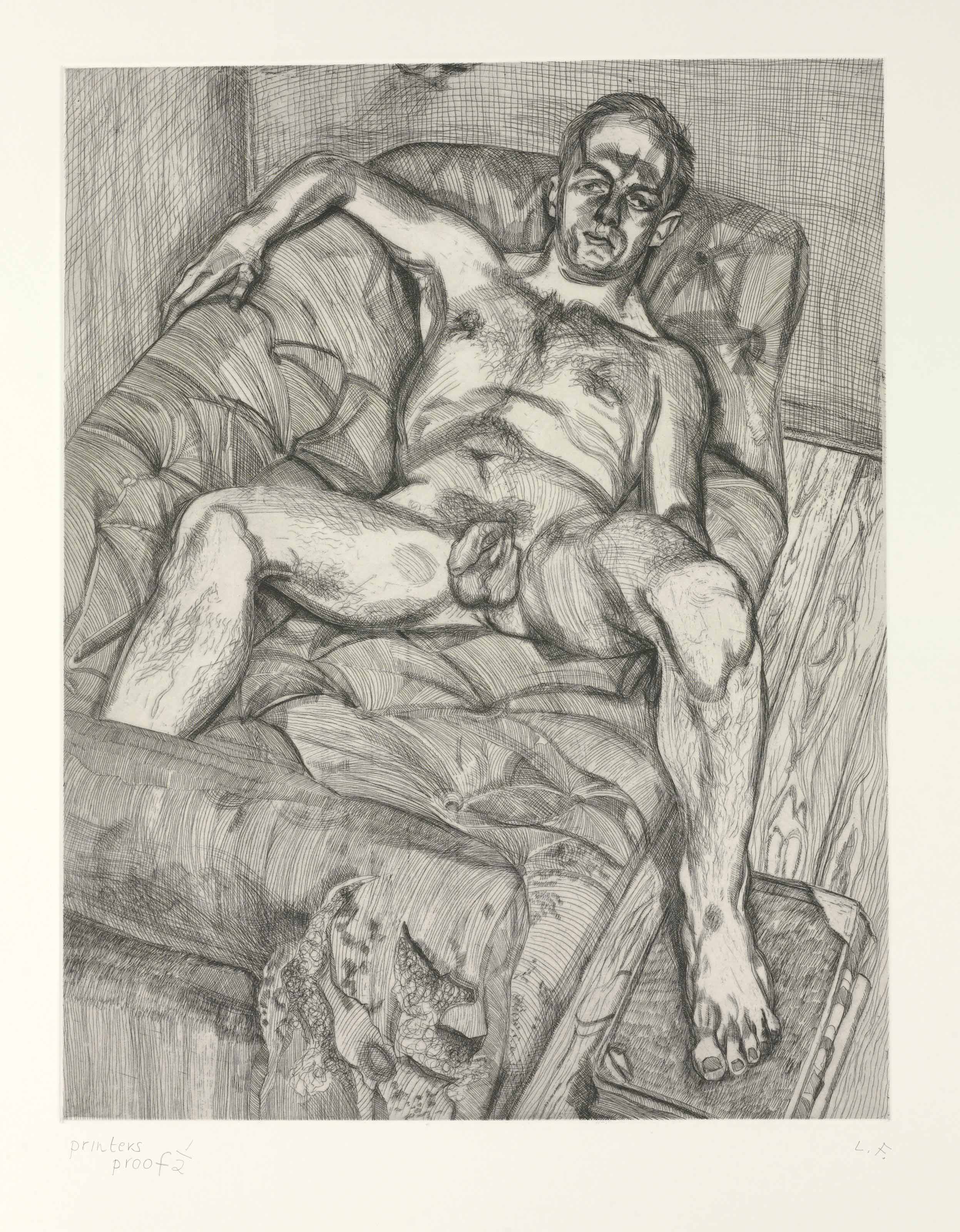 Lucian Freud — Мужчина, позирующий, изображение 1