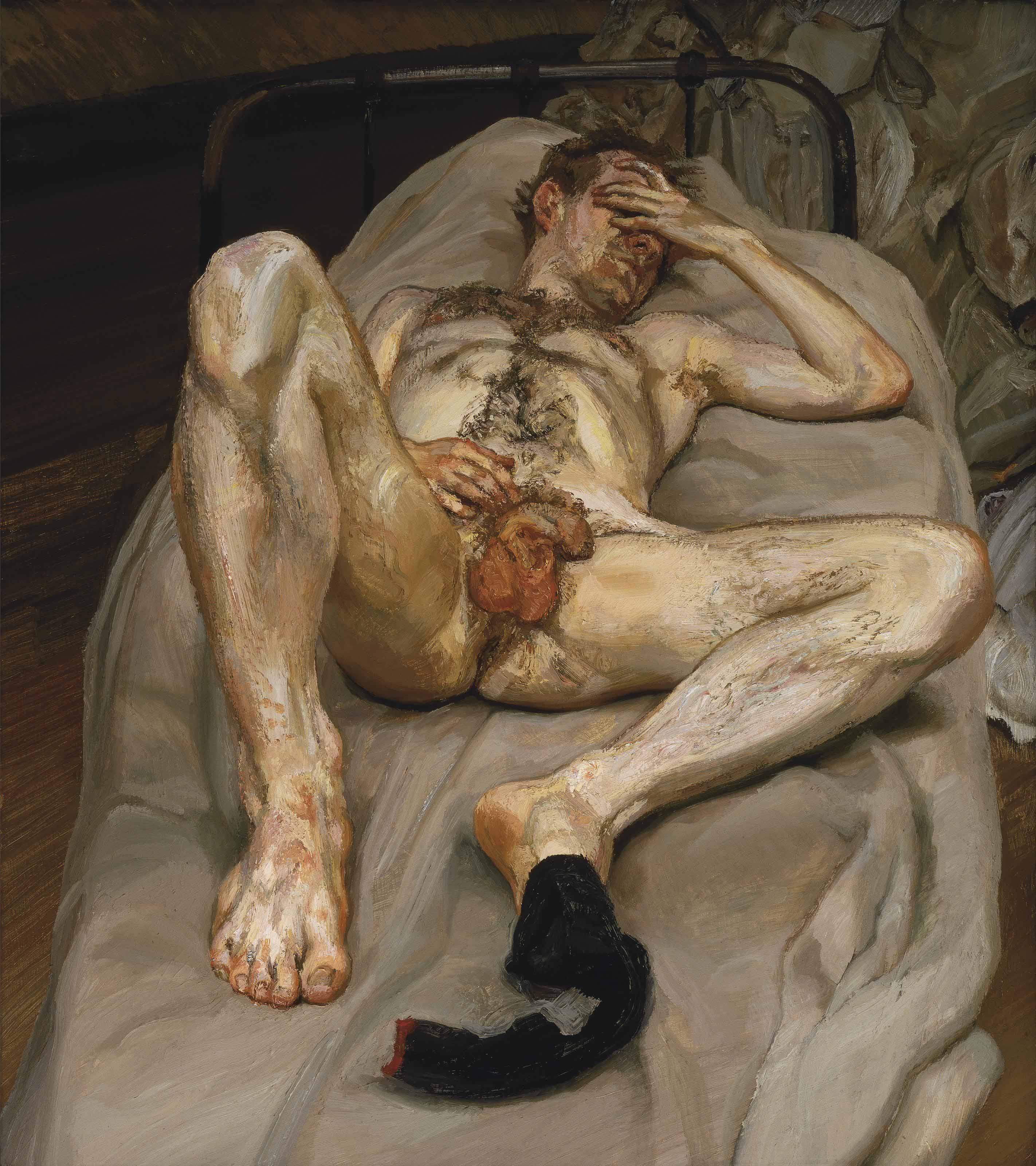 Lucian Freud — Голый мужчина на кровати, изображение 2