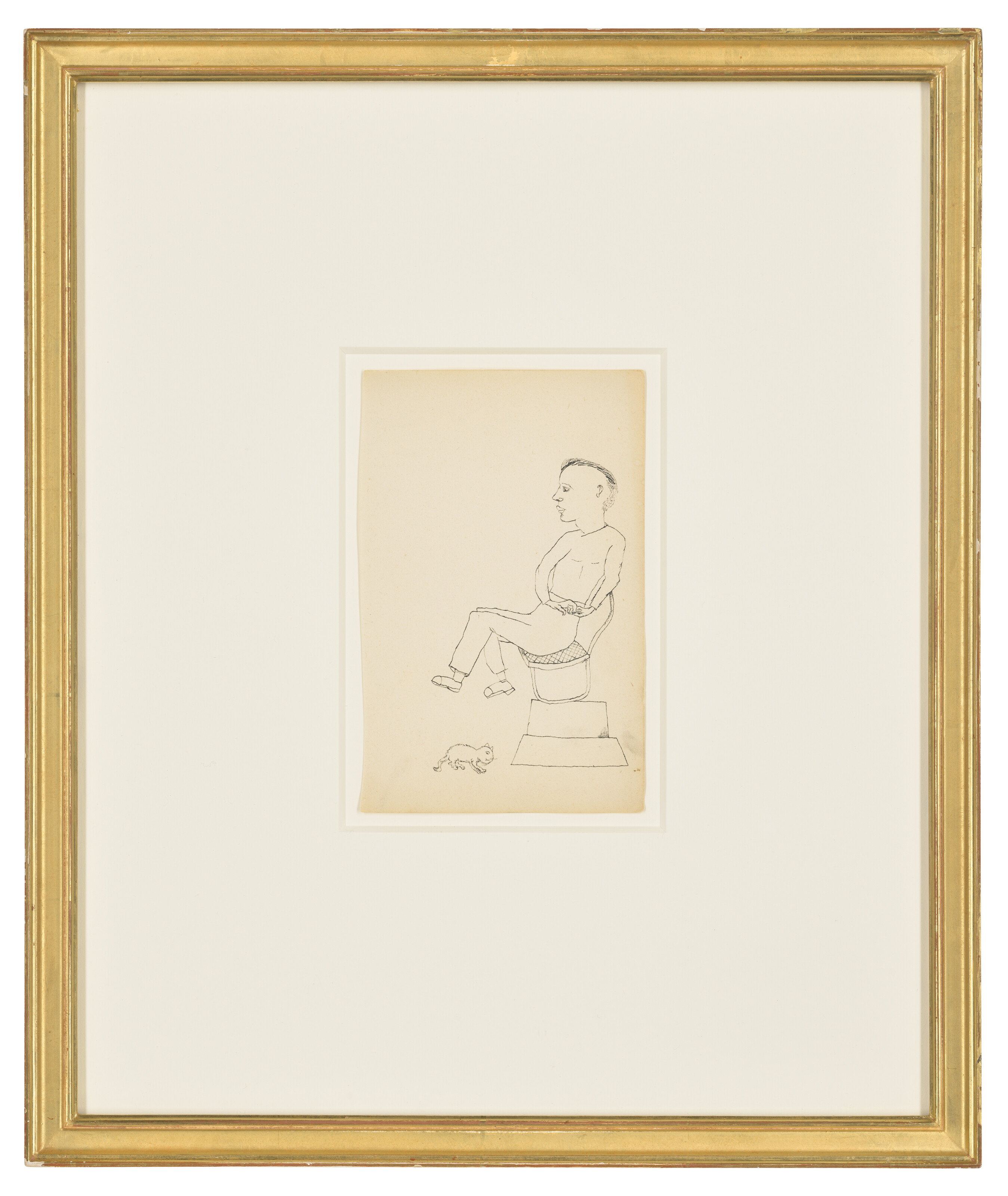 Lucian Freud — Без названия (Мужчина с котом), изображение 2