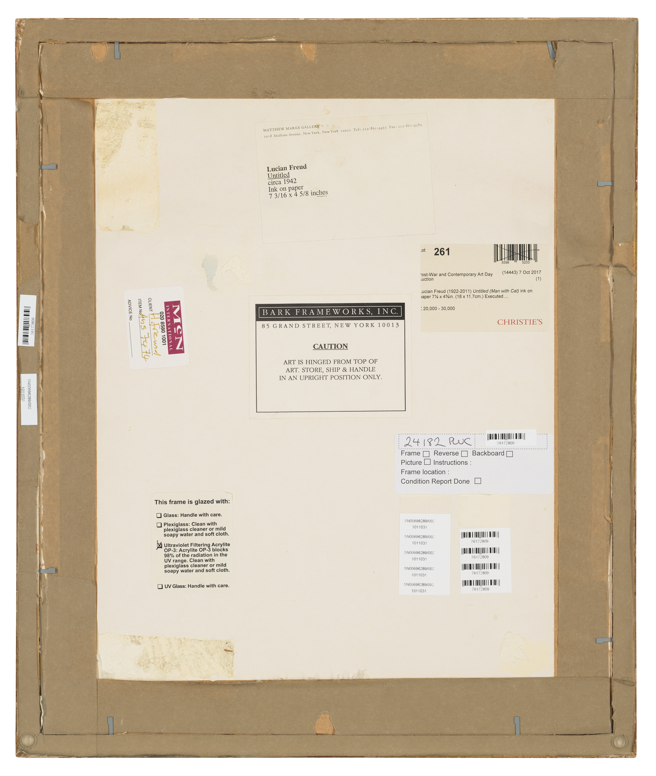 Lucian Freud — Без названия (Мужчина с котом), изображение 3