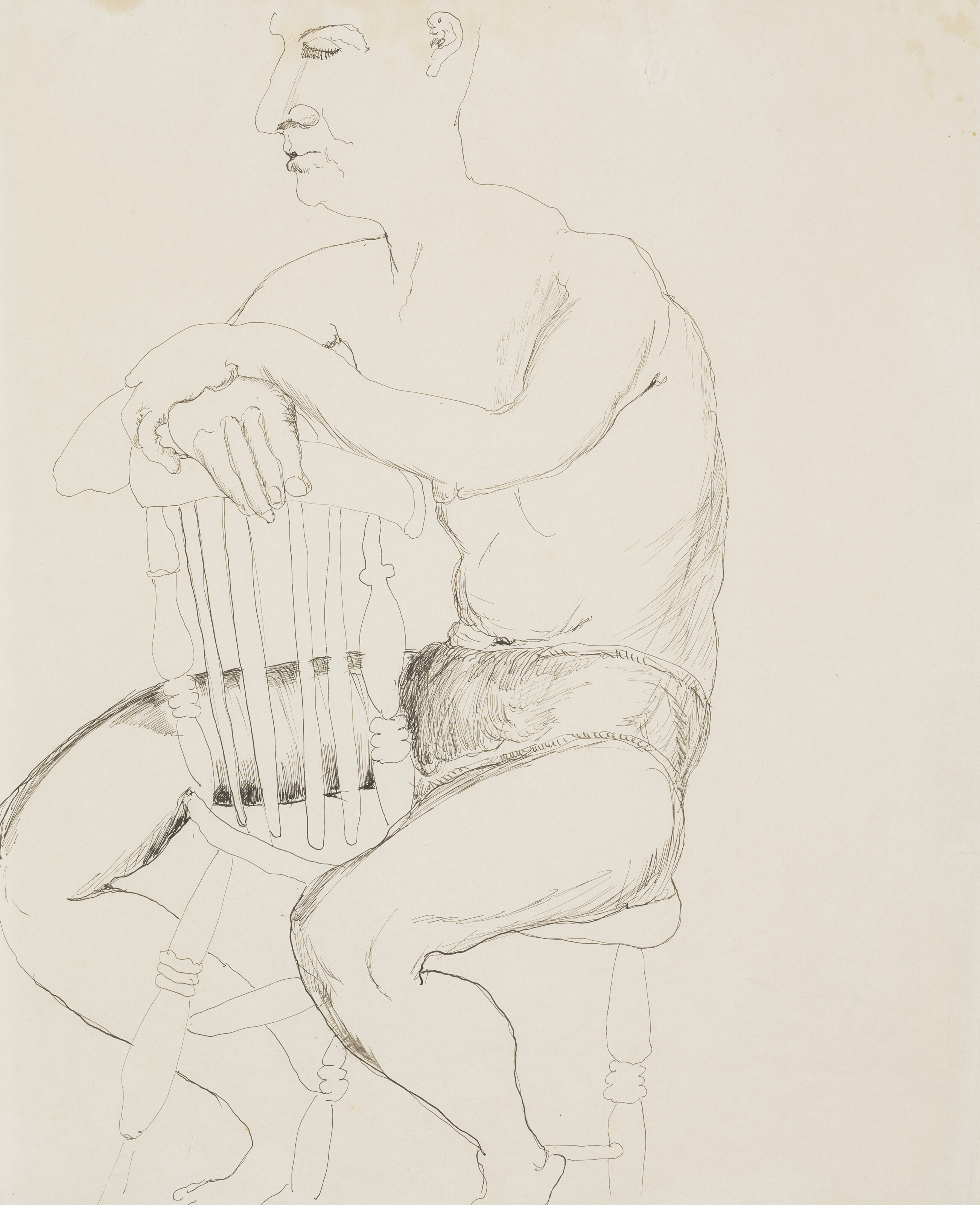 Lucian Freud — Мужчина, сидящий на стуле