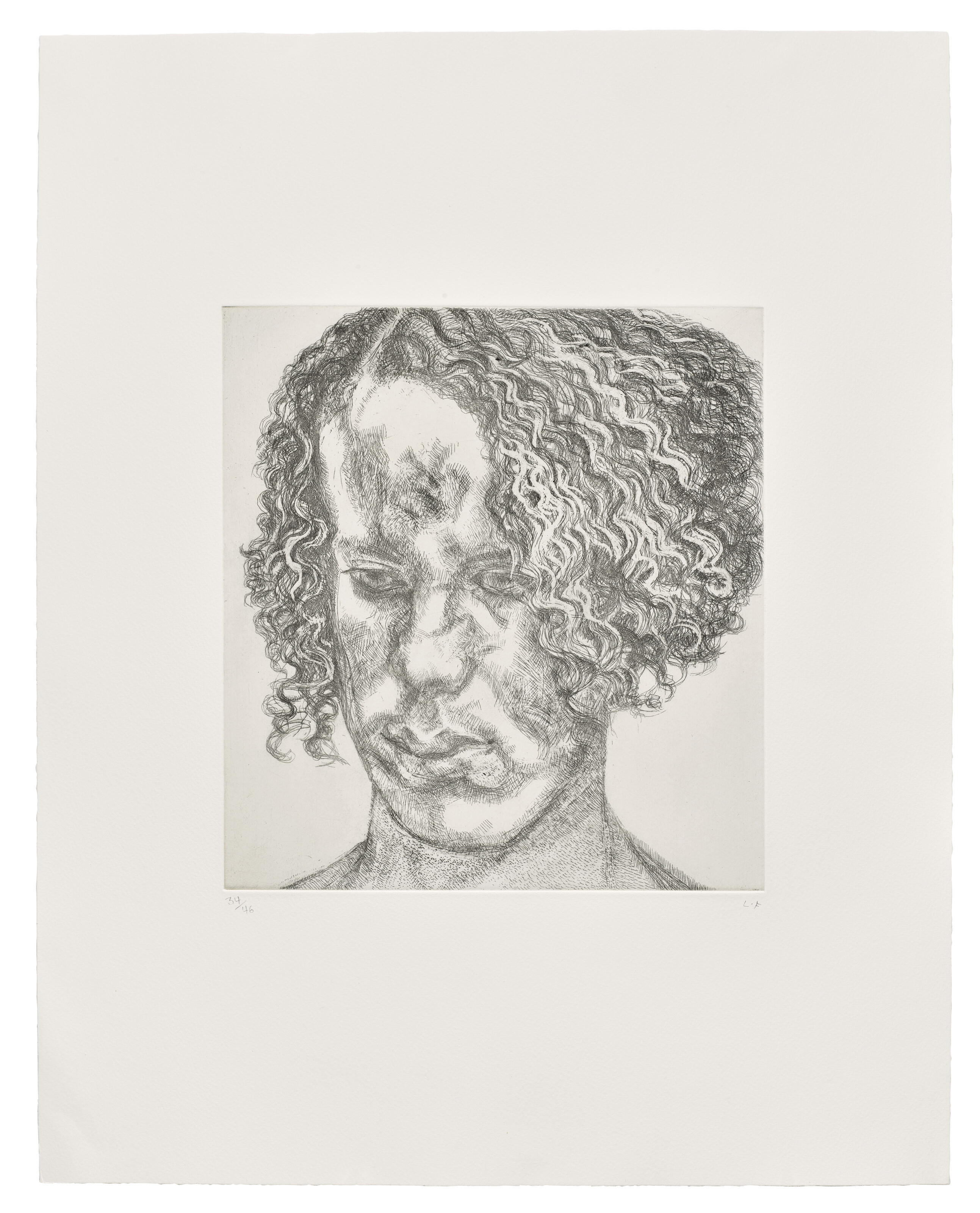 Lucian Freud — Девушка с пушистыми волосами