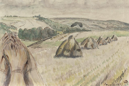 Lucien Pissarro — Стога сена, Эраньи